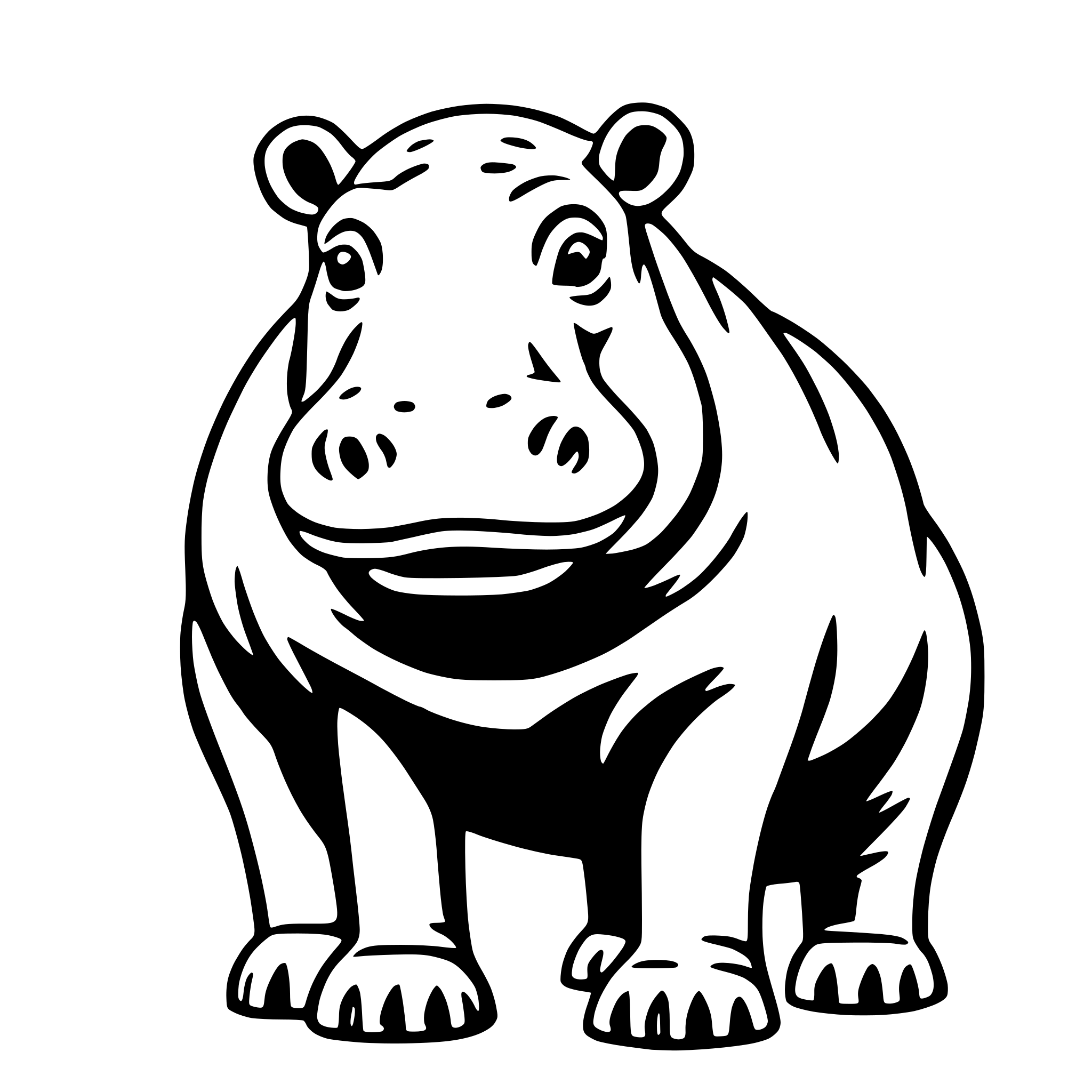 AI-generated SVG of a hippo