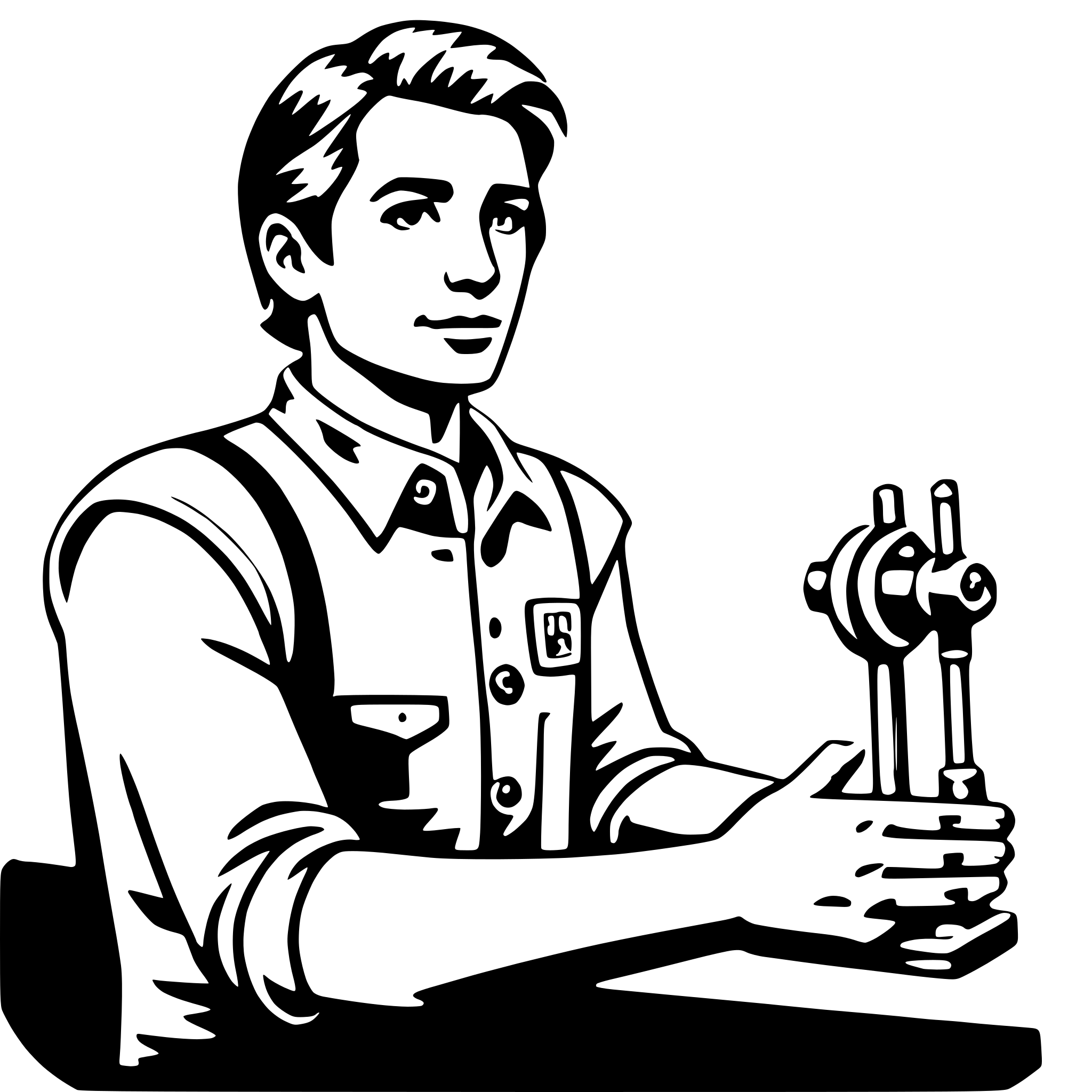 AI-generated SVG of a machinist