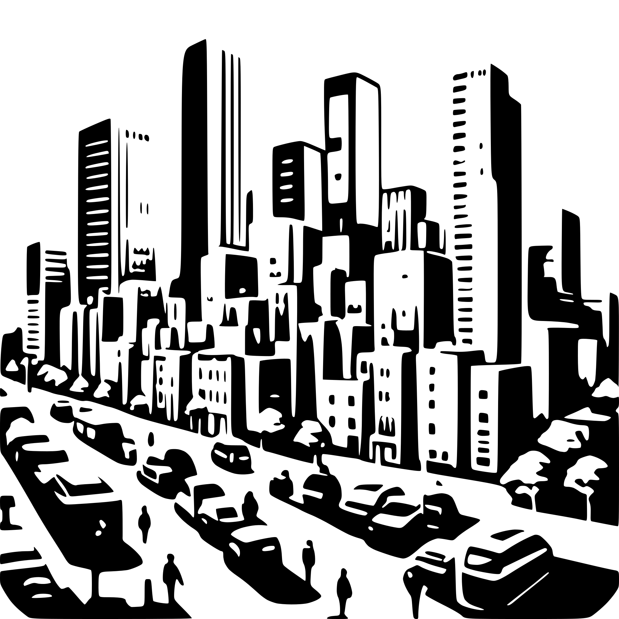 AI-generated SVG of 'generate crowded city'
