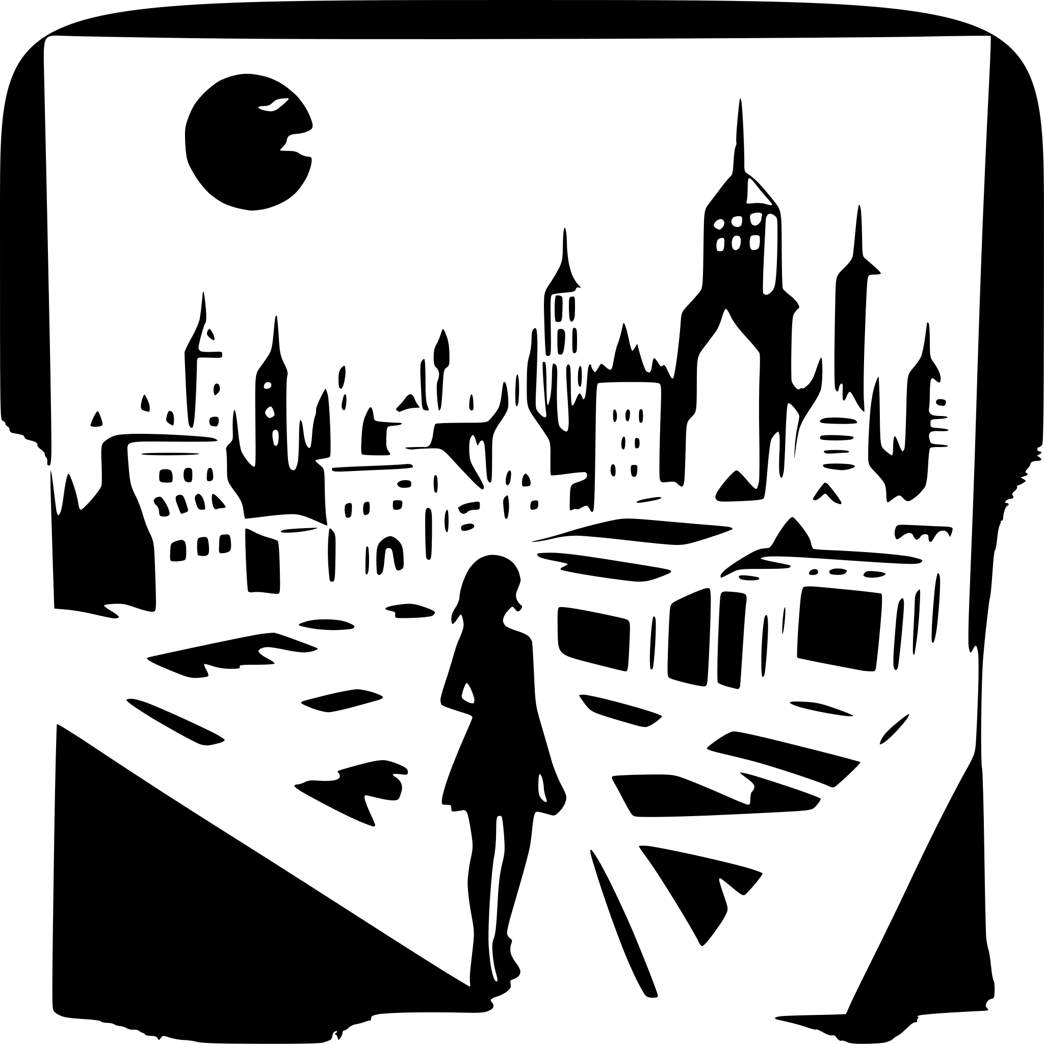 AI-generated SVG of a cyberpunk city