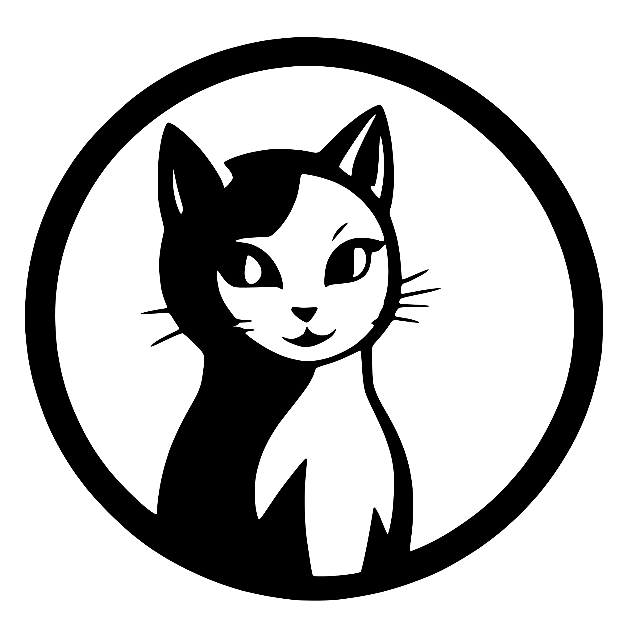 AI-generated SVG of a cat head in circle