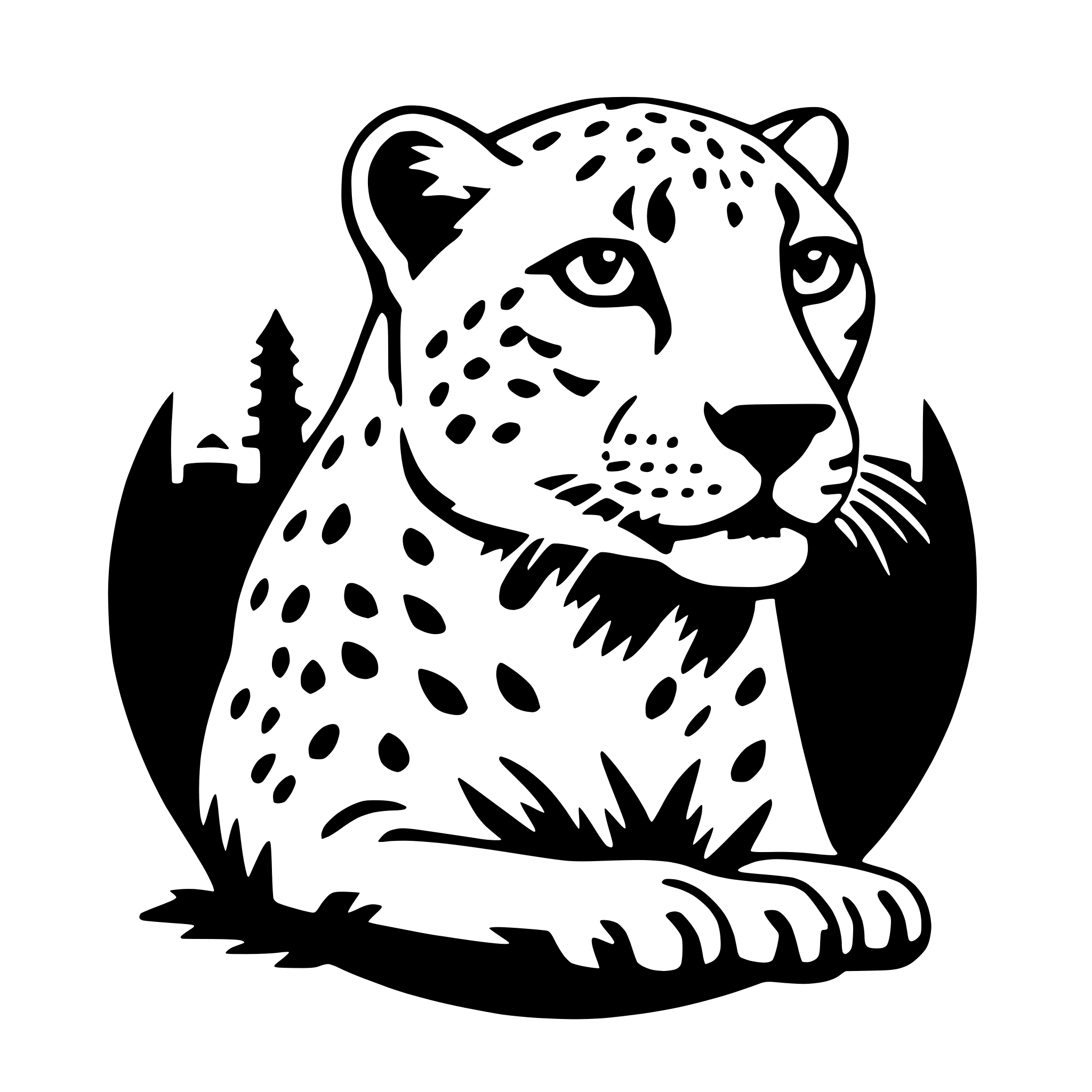 AI-generated SVG of a cheetah with compass