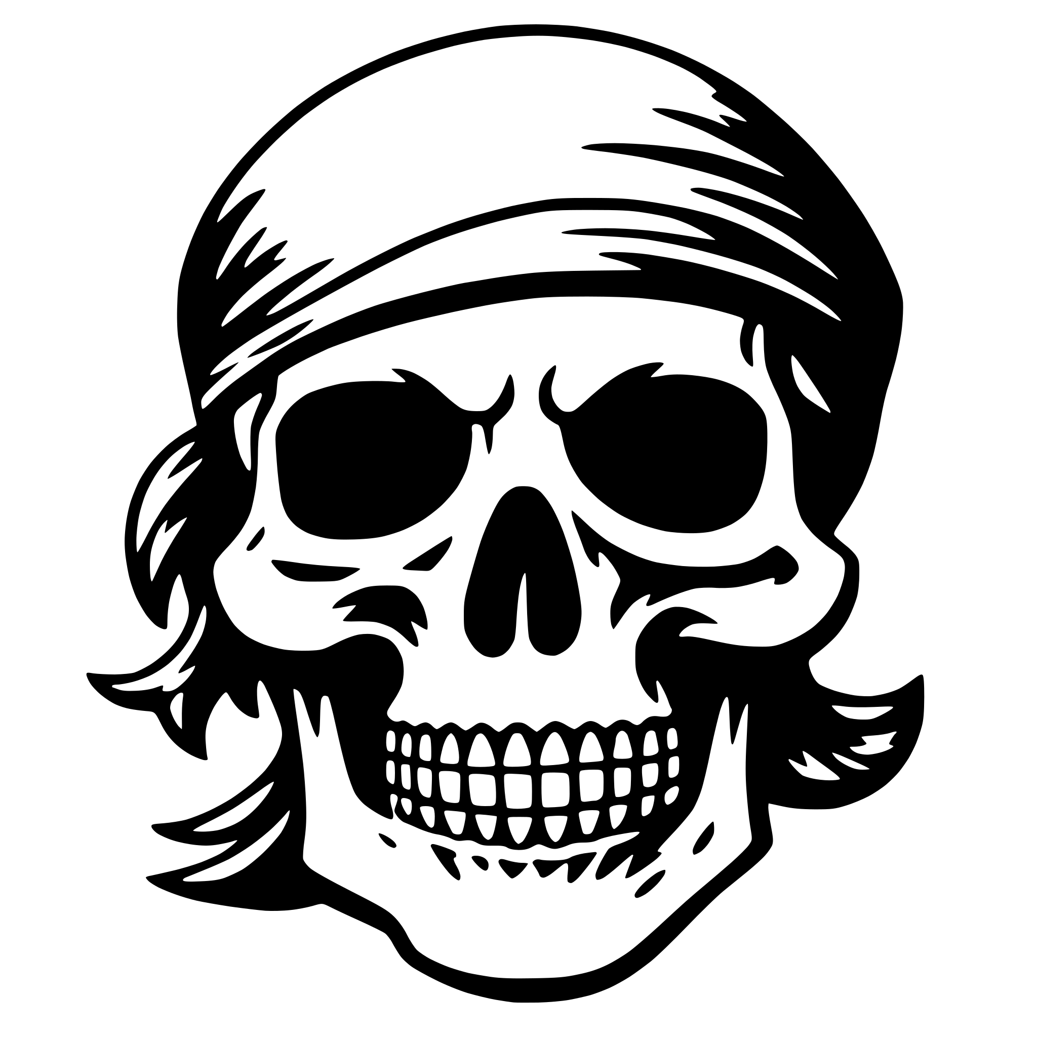 AI-generated SVG of 'pirate skull'