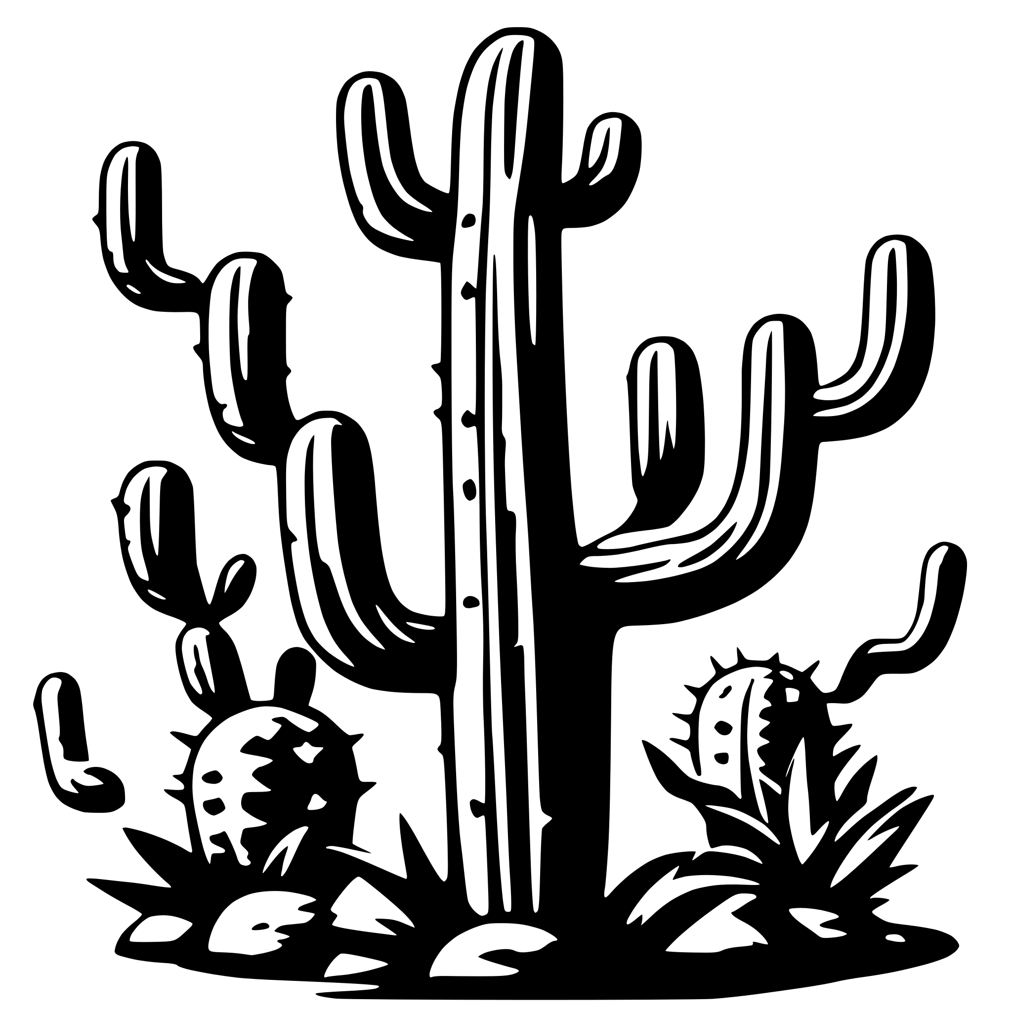 AI-generated SVG of a Alien cactus