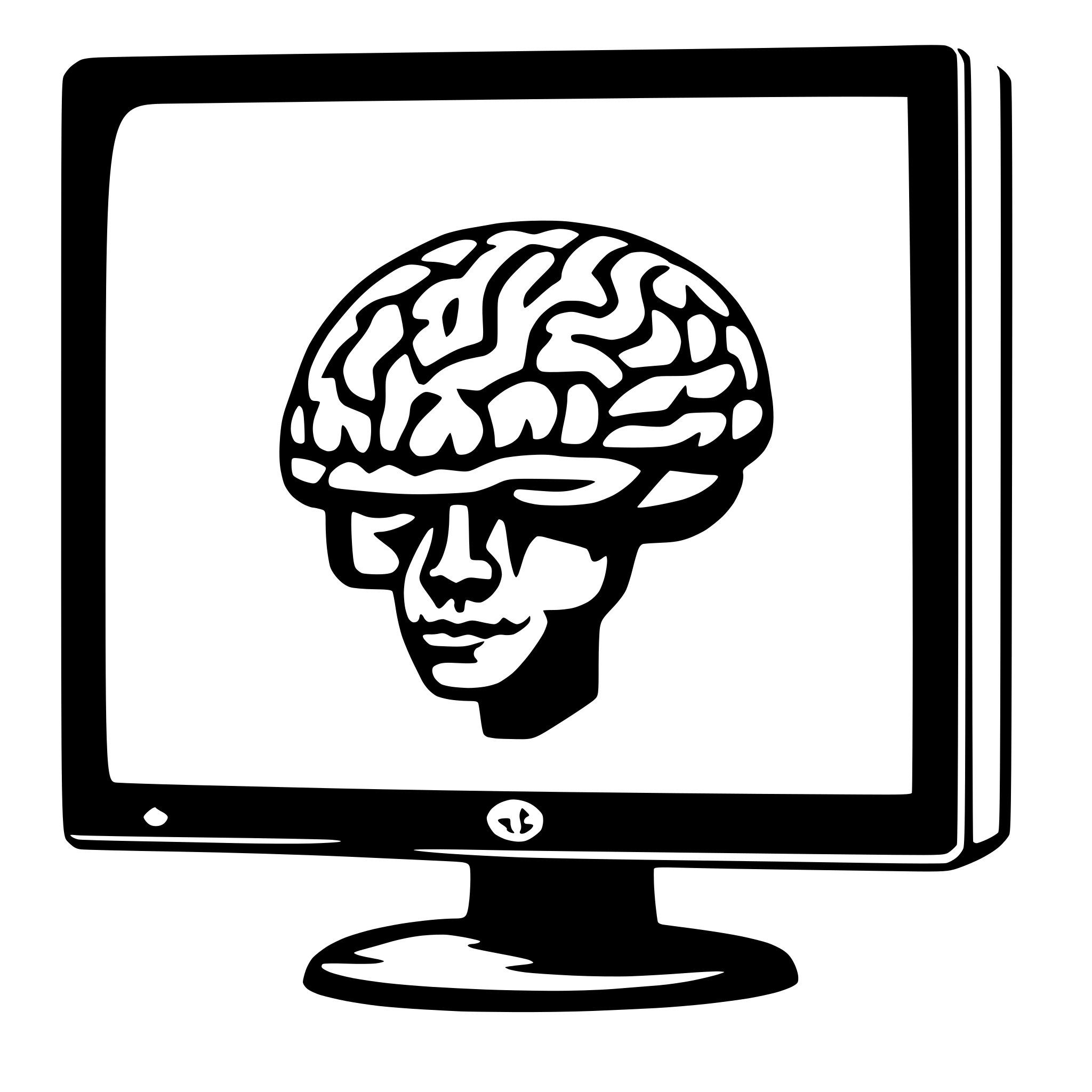 AI-generated SVG of a monitor with brain