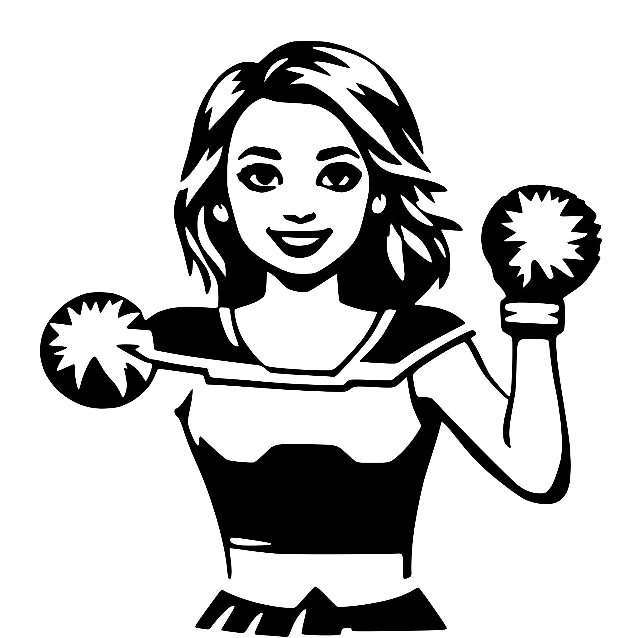AI-generated SVG of 'cheerleader'