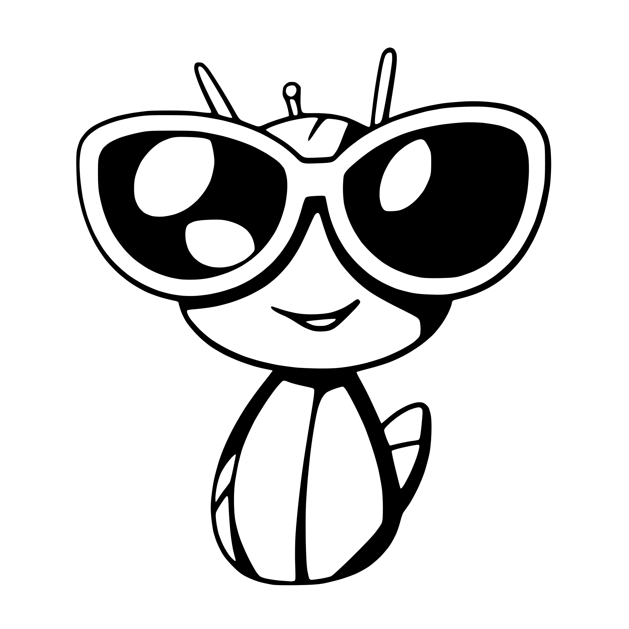 AI-generated SVG of a a dragonfly wearing sunglasses