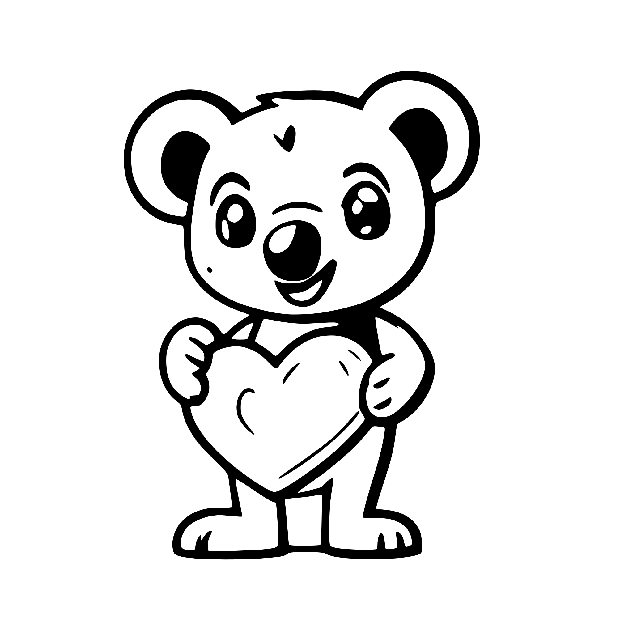 AI-generated SVG of a cartoon koala with a valentines heart
