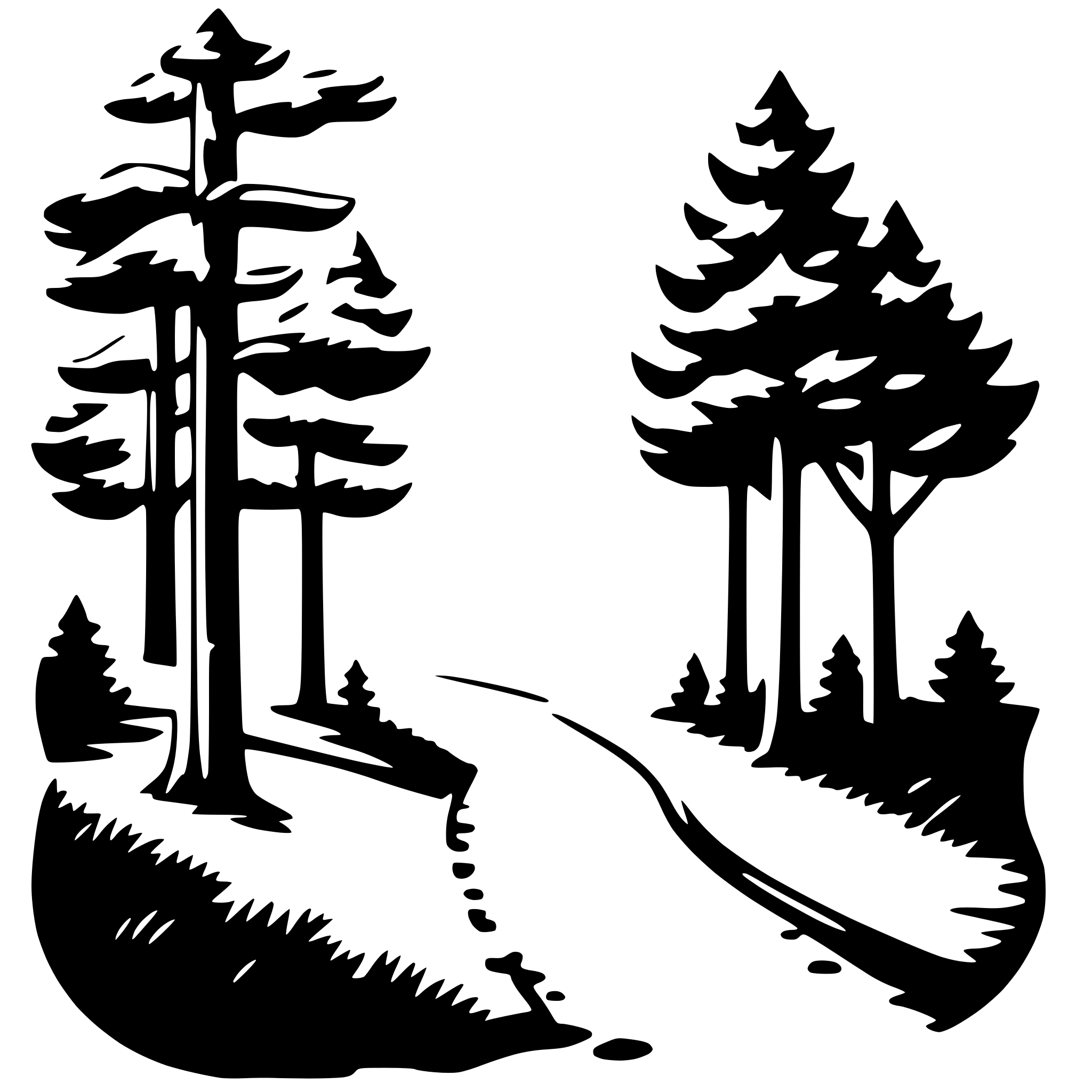 AI-generated SVG of a forest hike