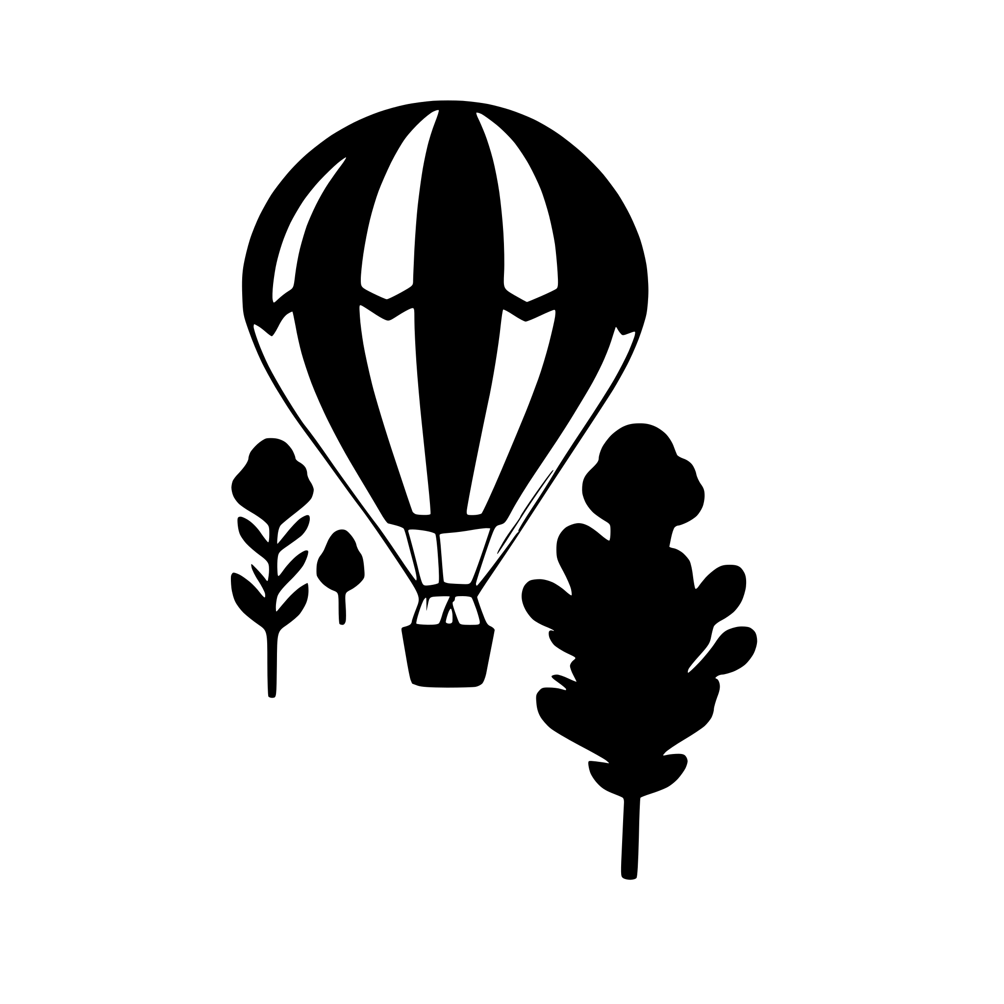 AI-generated SVG of 'hot air balloon in flight'