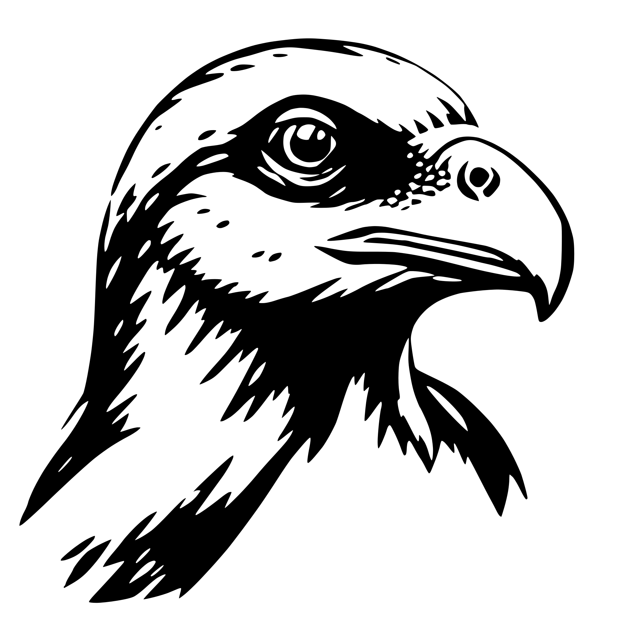 AI-generated SVG of 'Head Falcon Dinosaur'