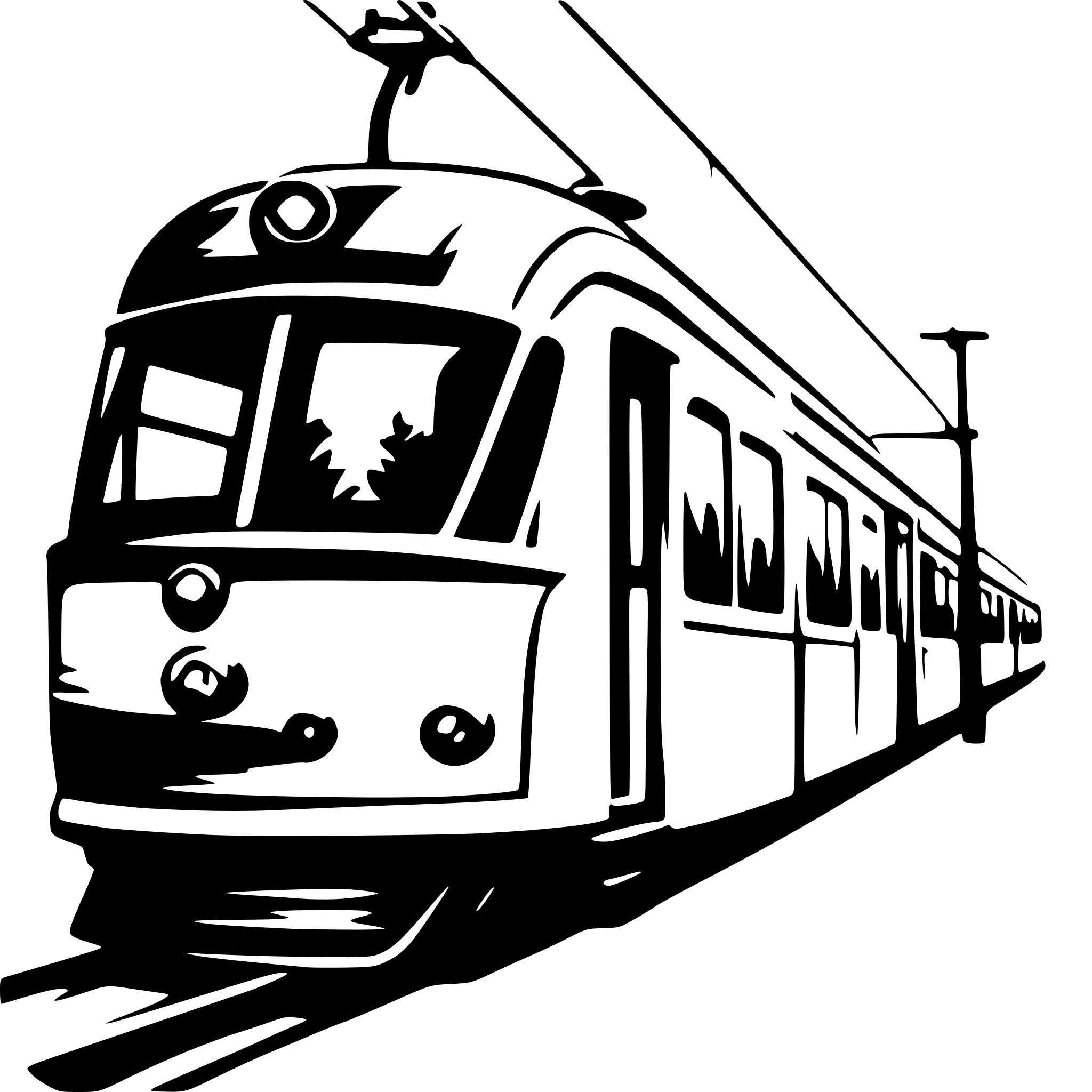 AI-generated SVG of 'Transform the tram to a train'