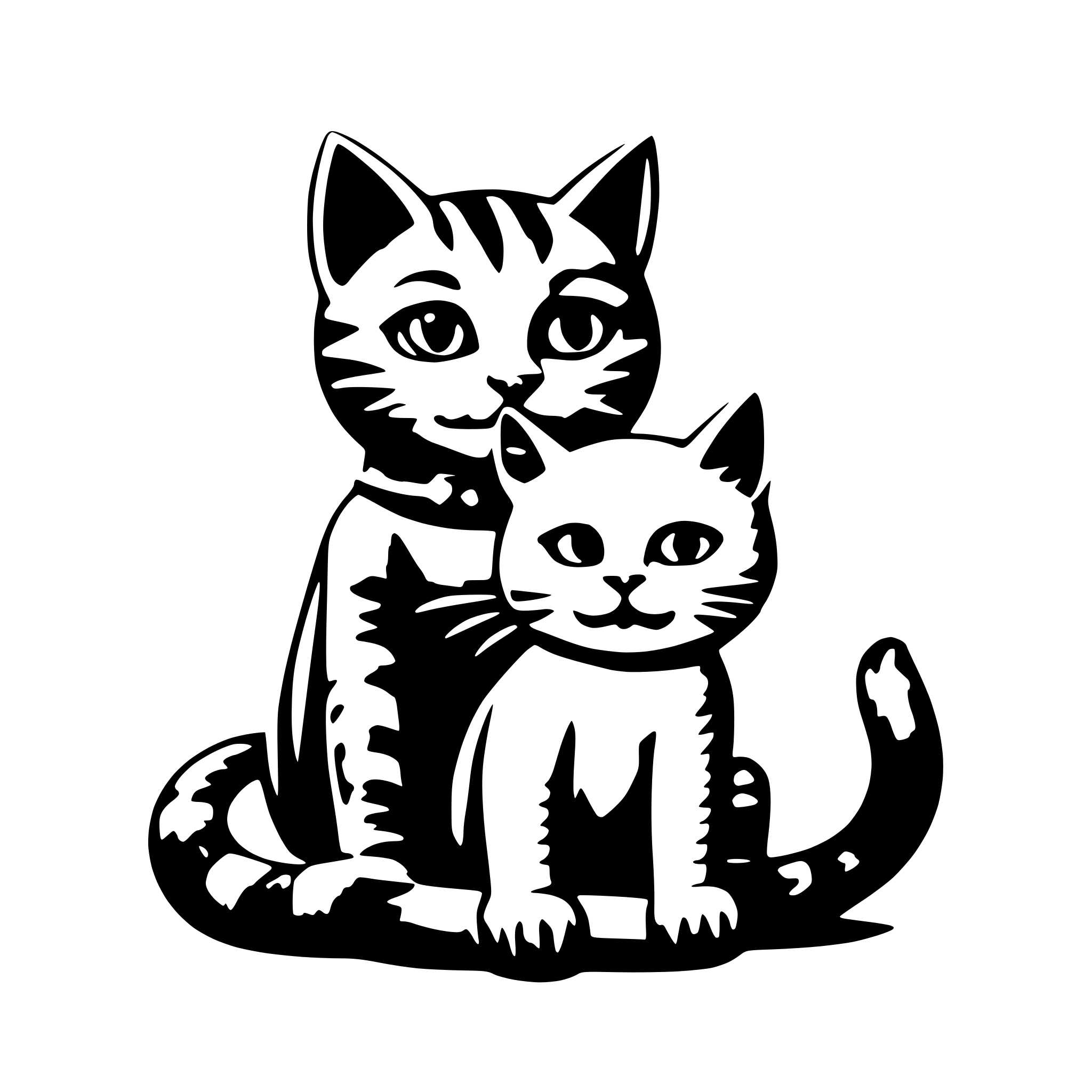 AI-generated SVG of 'a funny cat with a human baby head'