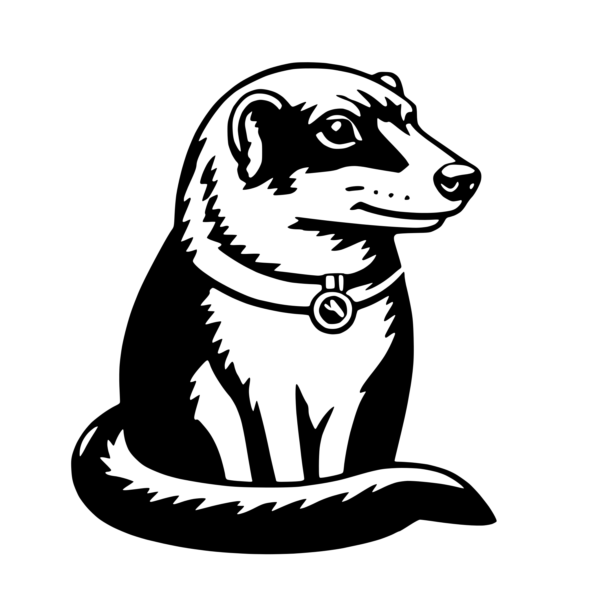 AI-generated SVG of 'mongoose with monocle'