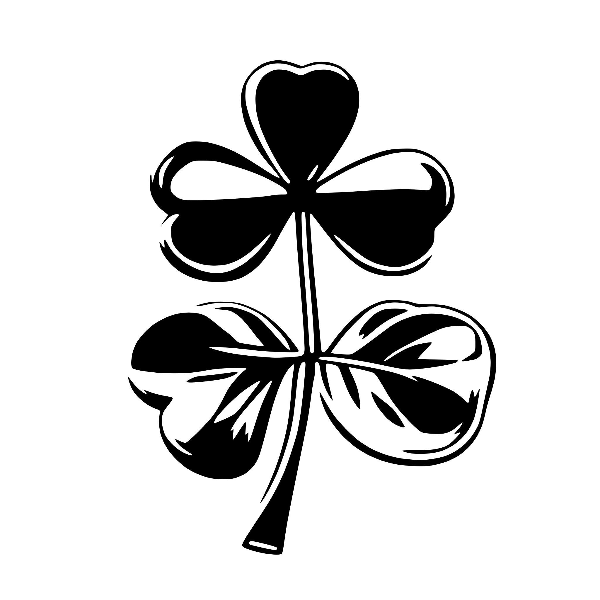 AI-generated SVG of 'blue 4 left clover'