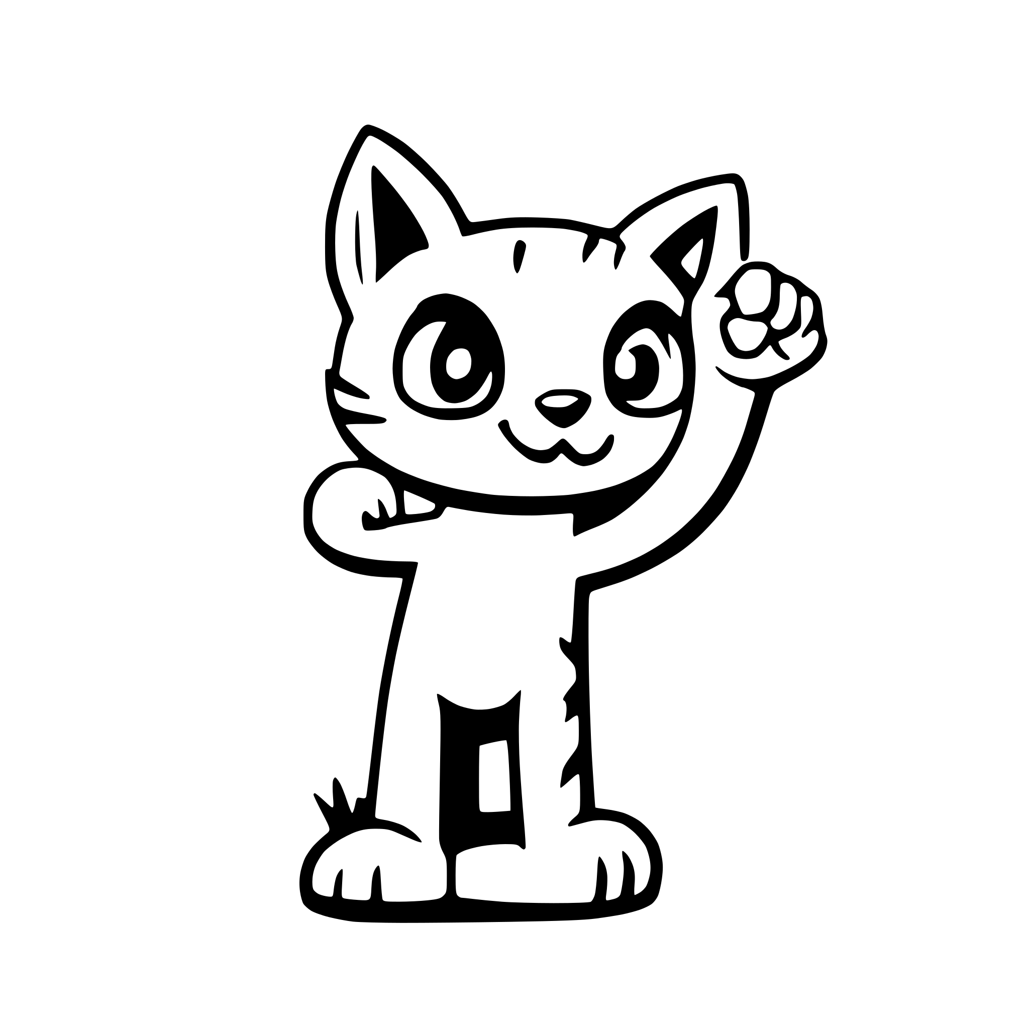 AI-generated SVG of 'cartoon cat pointing at poo'