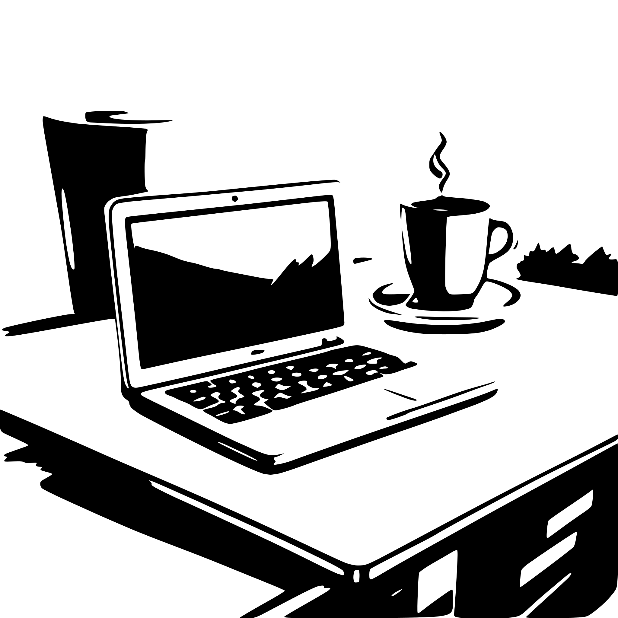 AI-generated SVG of a A sleek laptop open on a modern desk with a cup of coffee beside it. AI-generated SVG of a A sleek laptop open on a modern desk with a cup of coffee beside it.