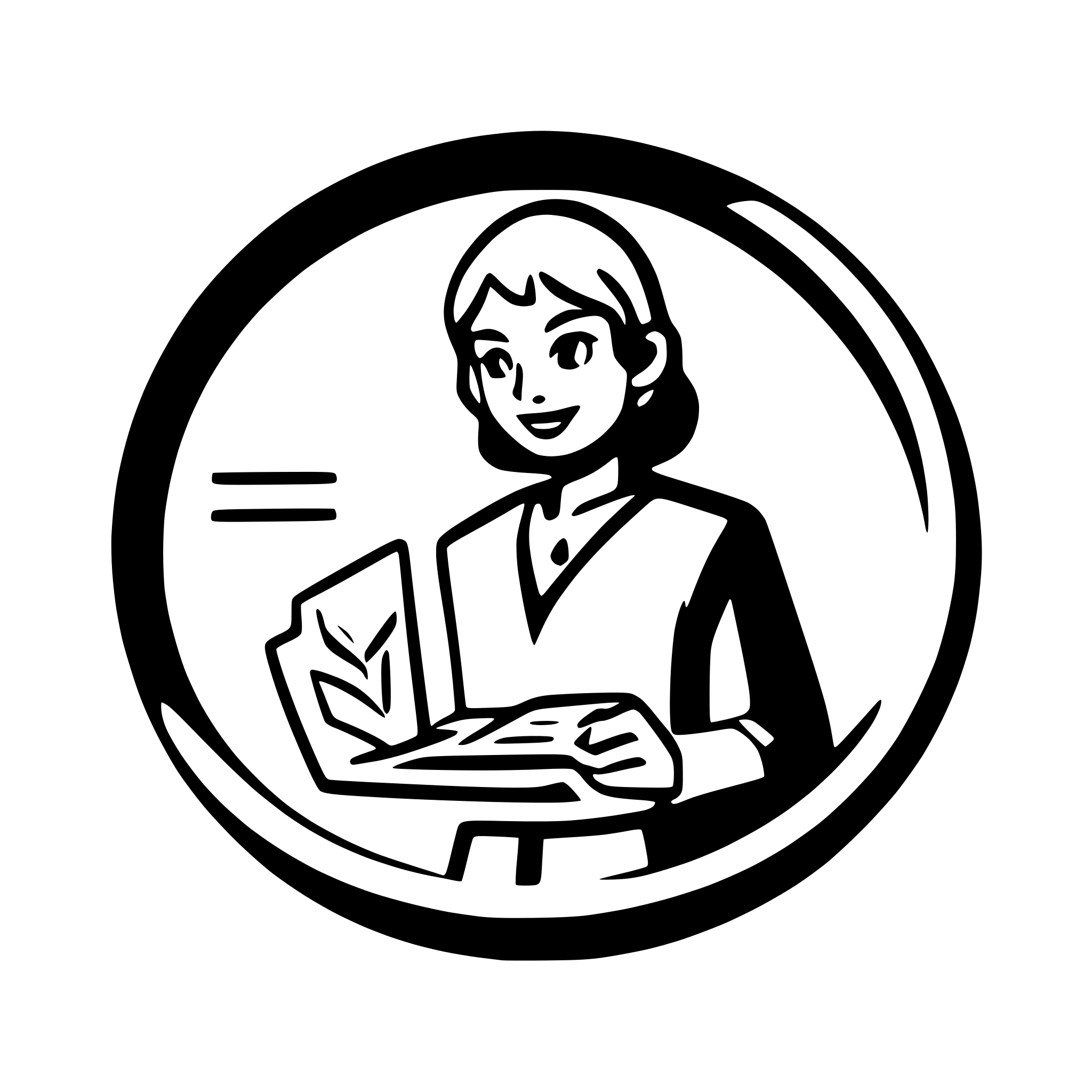 AI-generated SVG of 'a hobbit writing an invoice, circular icon, label "Billbo"'