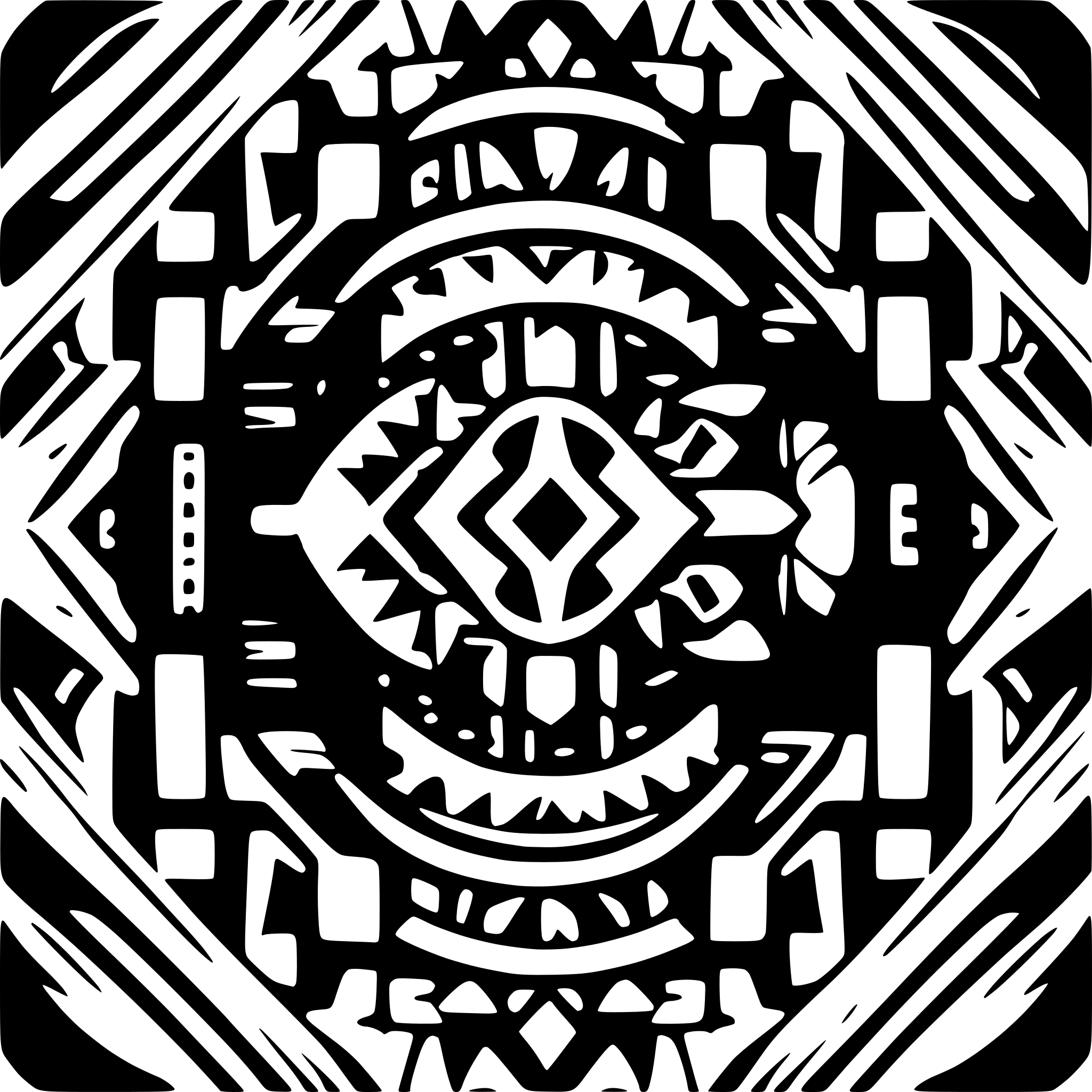 AI-generated SVG of 'Motif pour vêtement neotribal'