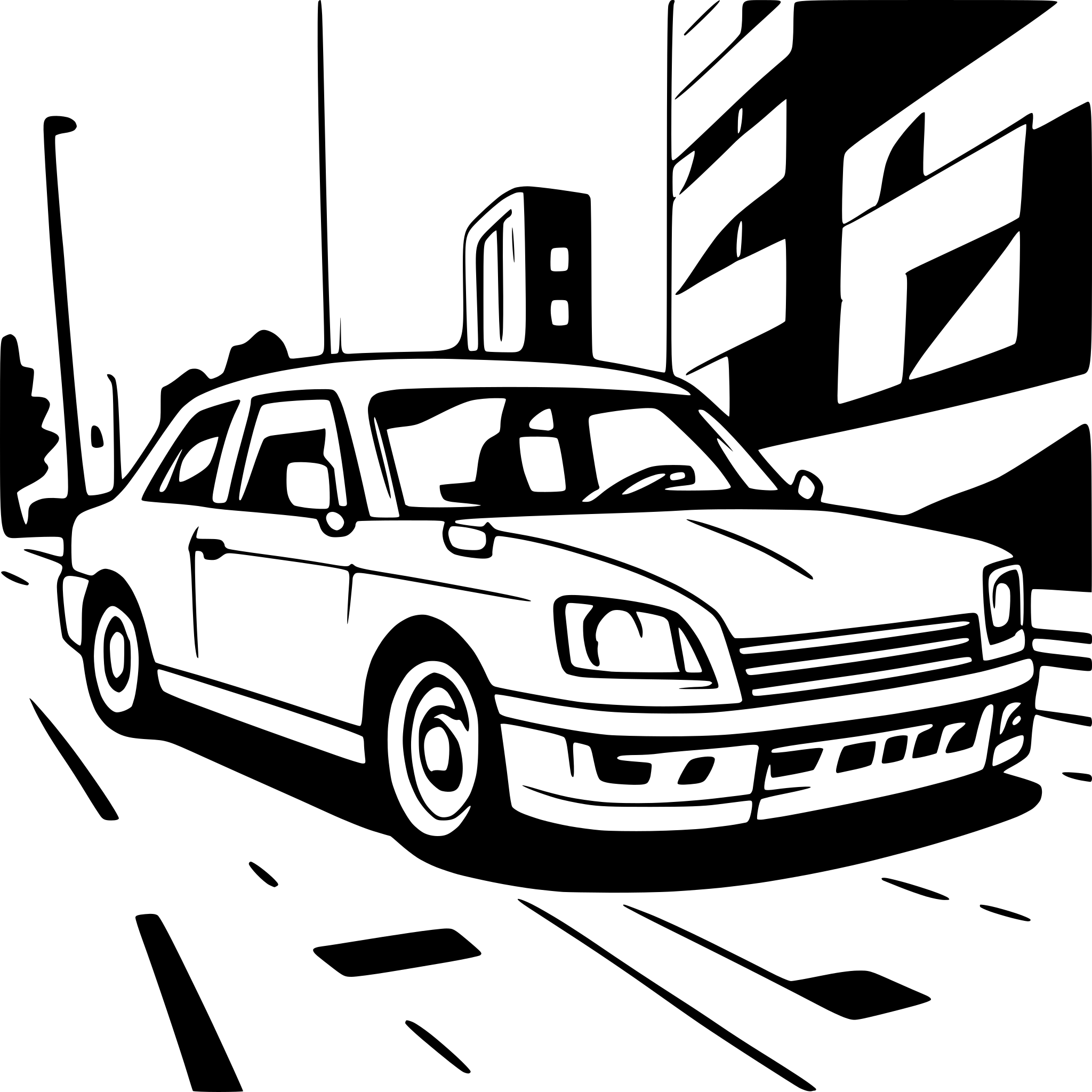 AI-generated SVG of 'car on the road'