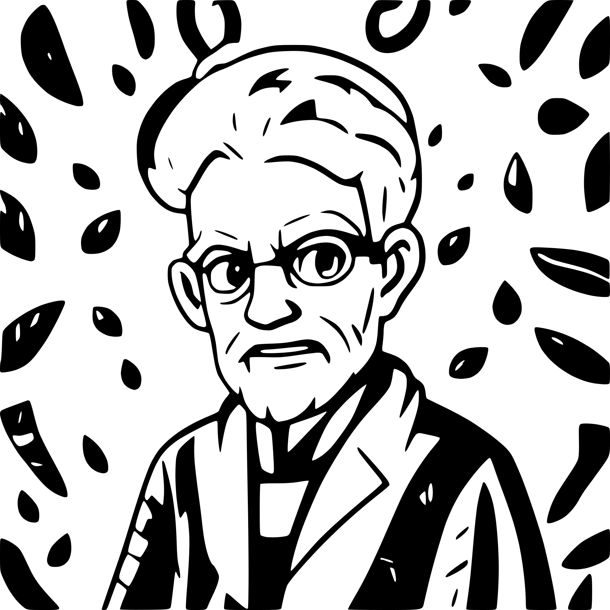 AI-generated SVG of a old grandfather