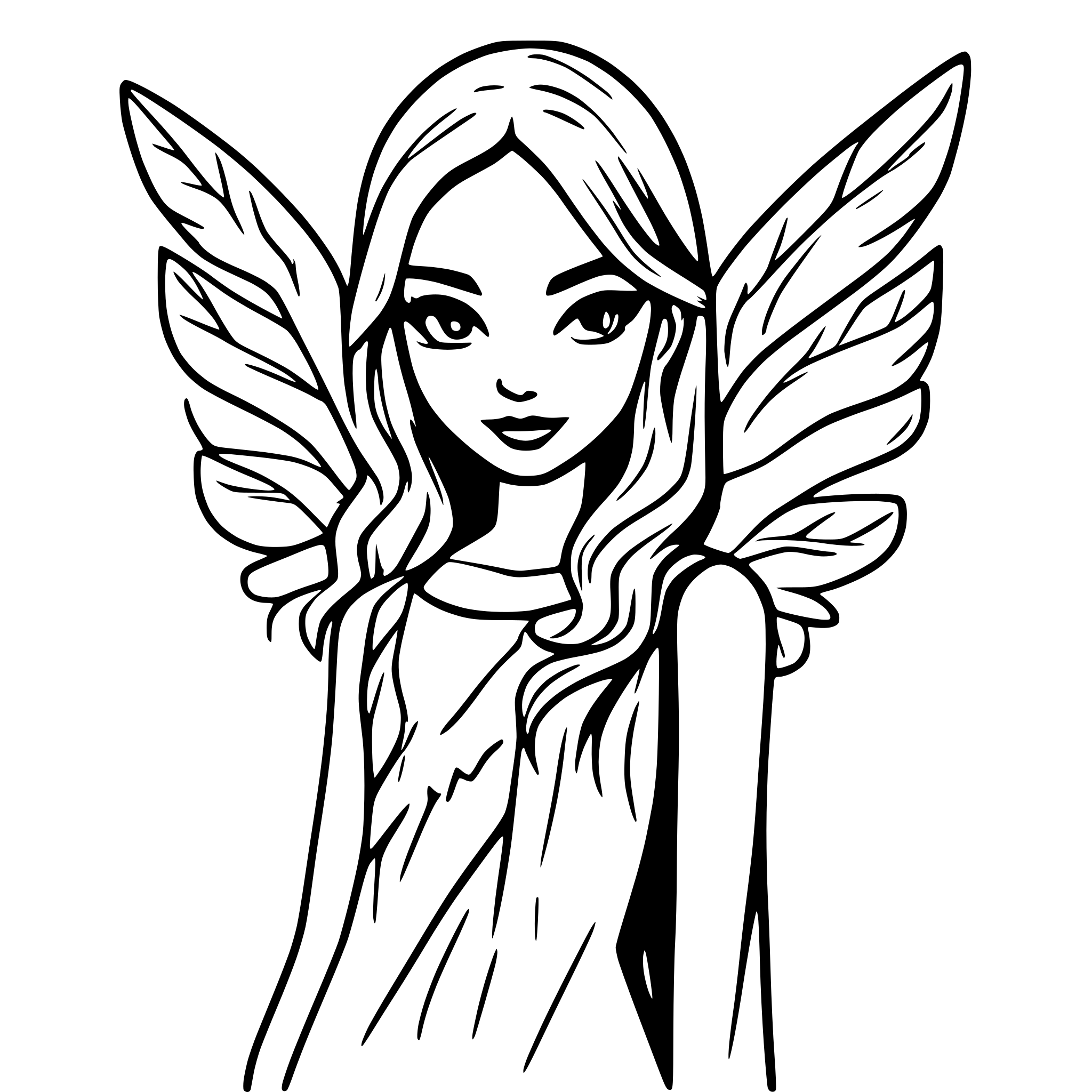AI-generated SVG of a Generate a female angel with beautiful wings. It should be enchanting, but not too sexy