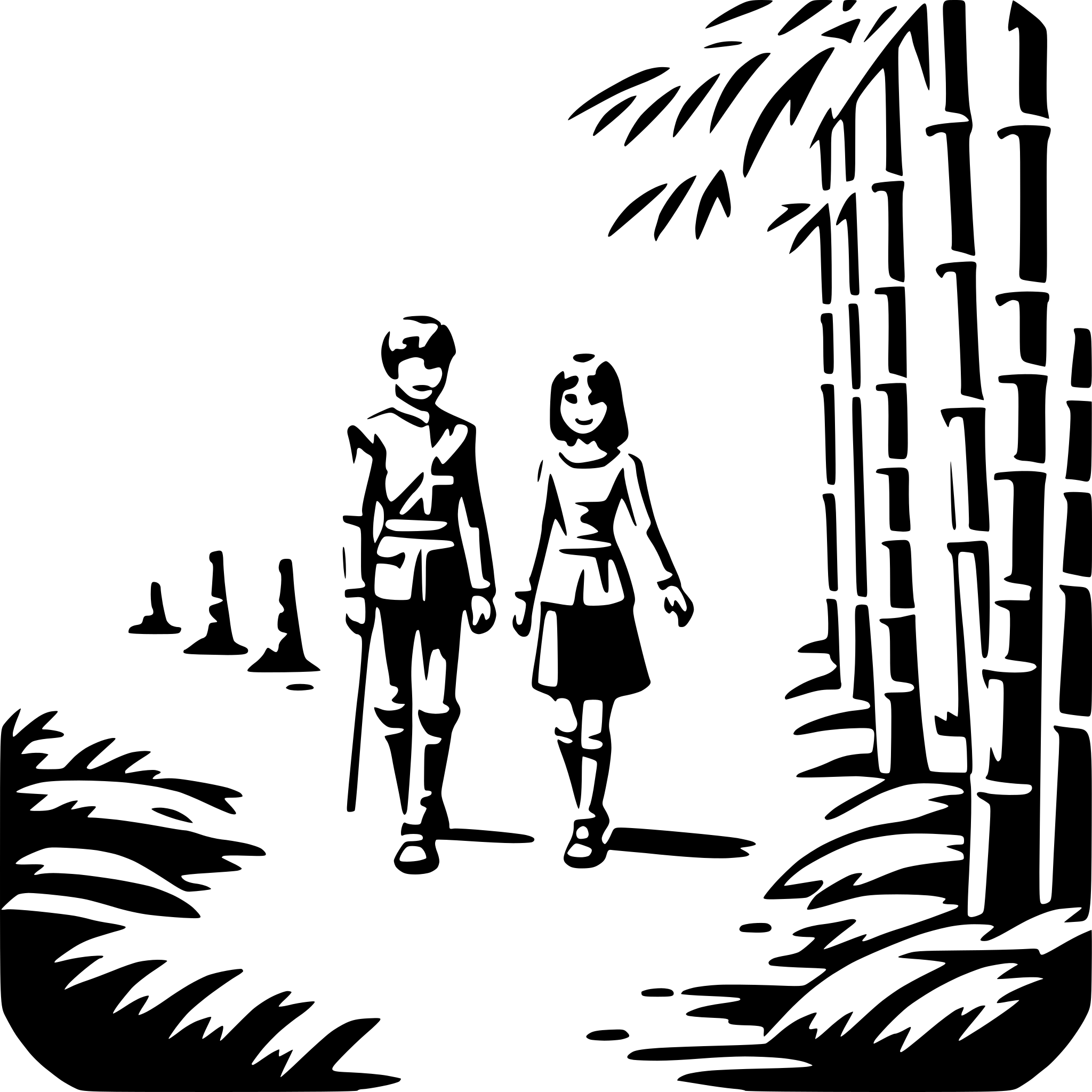 AI-generated SVG of 'exploring bamboo forest'
