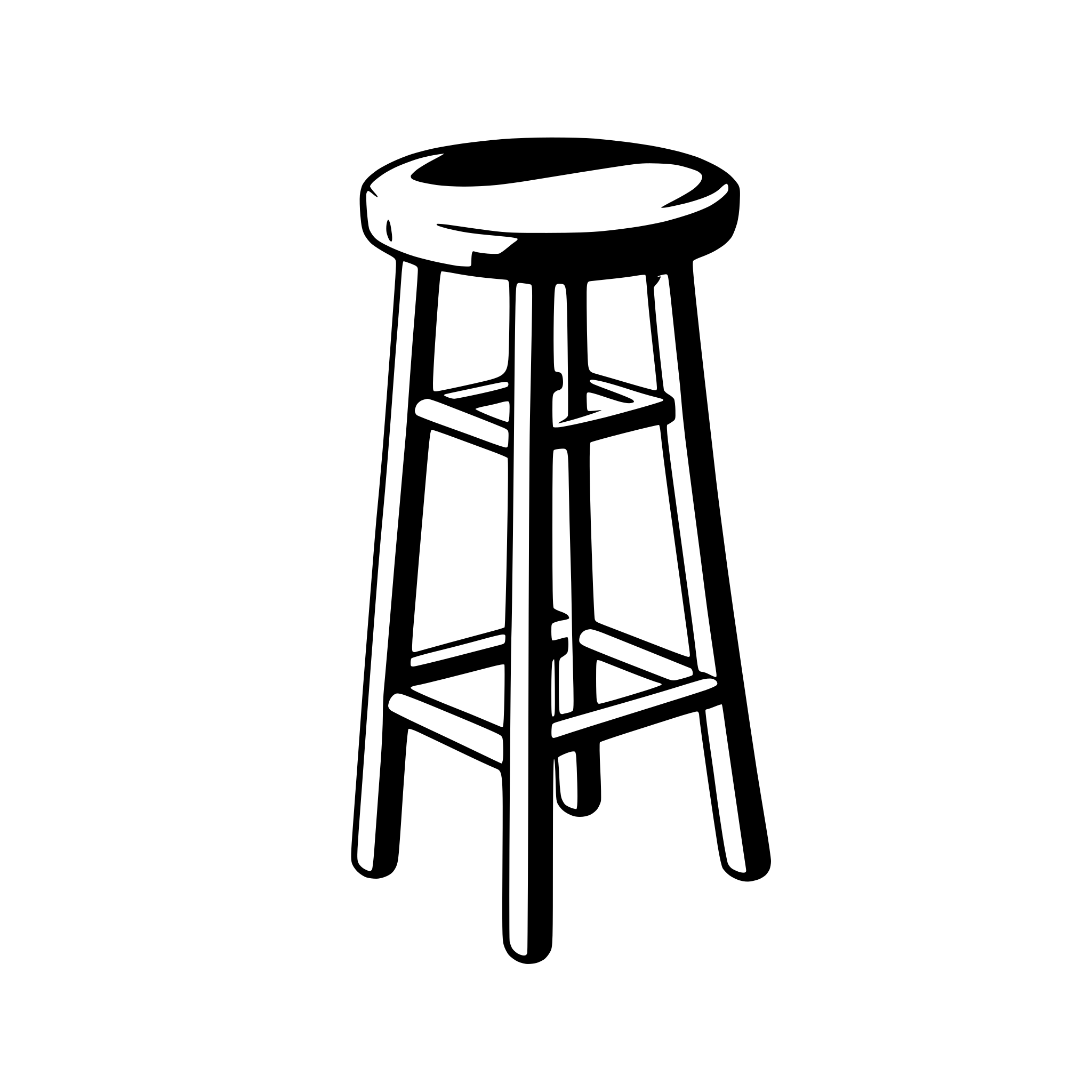 AI-generated SVG of a A simple SVG of a tall bar stool with a round seat and four straight legs.