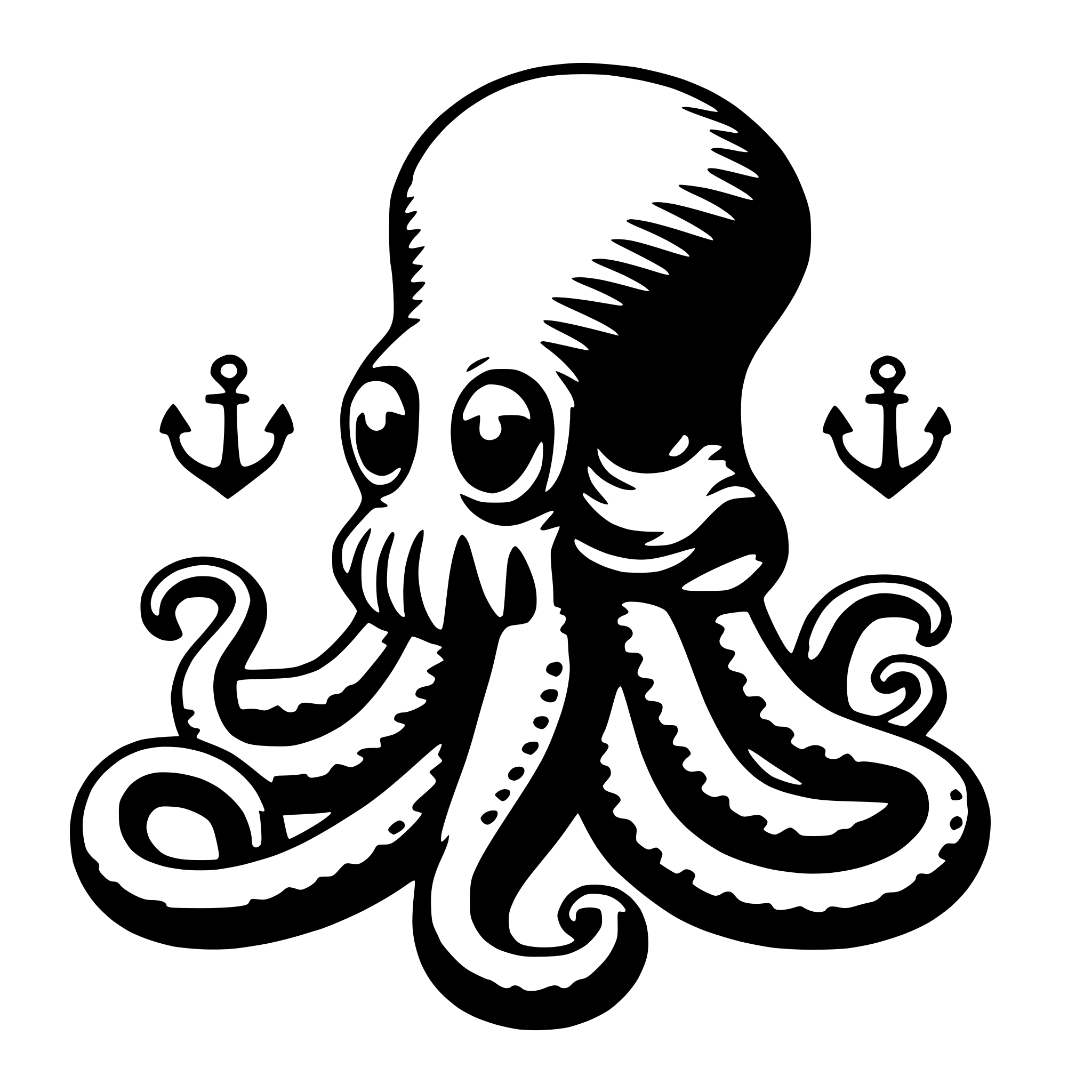AI-generated SVG of a octopus with anchor