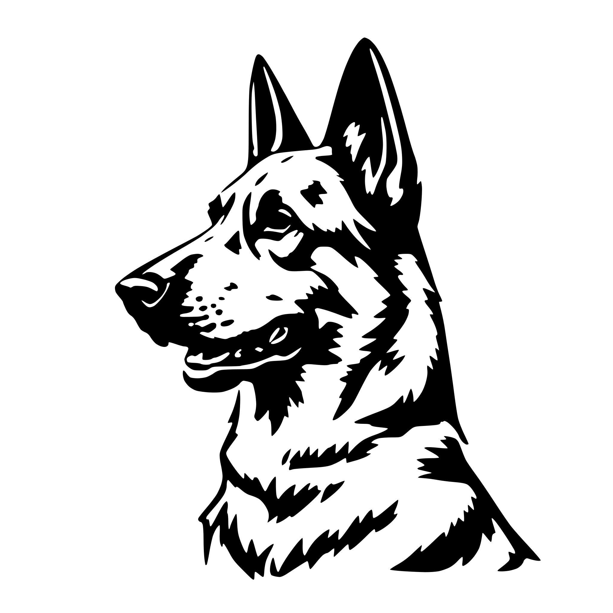 AI-generated SVG of 'A outline german sheperd'