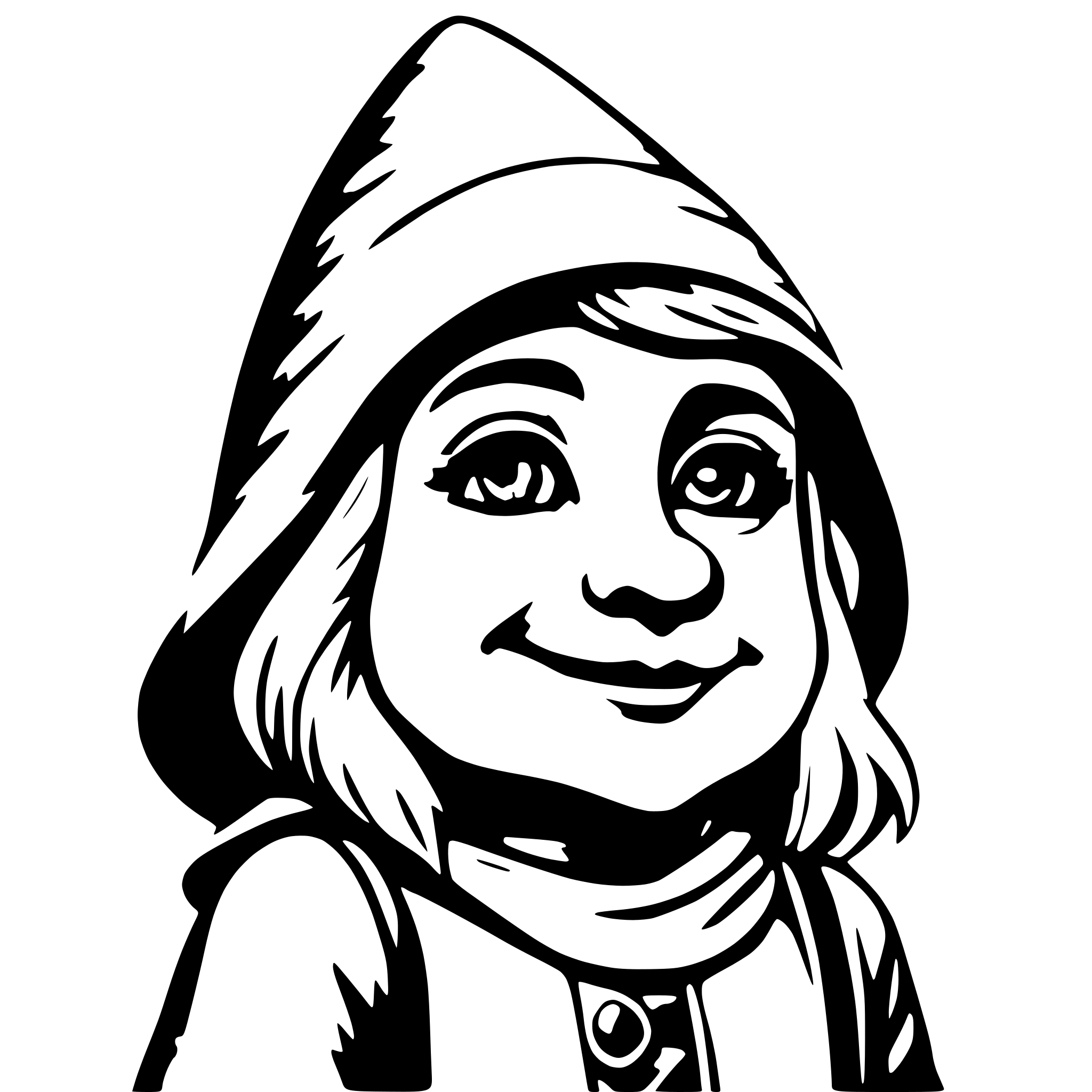 AI-generated SVG of a female gnome