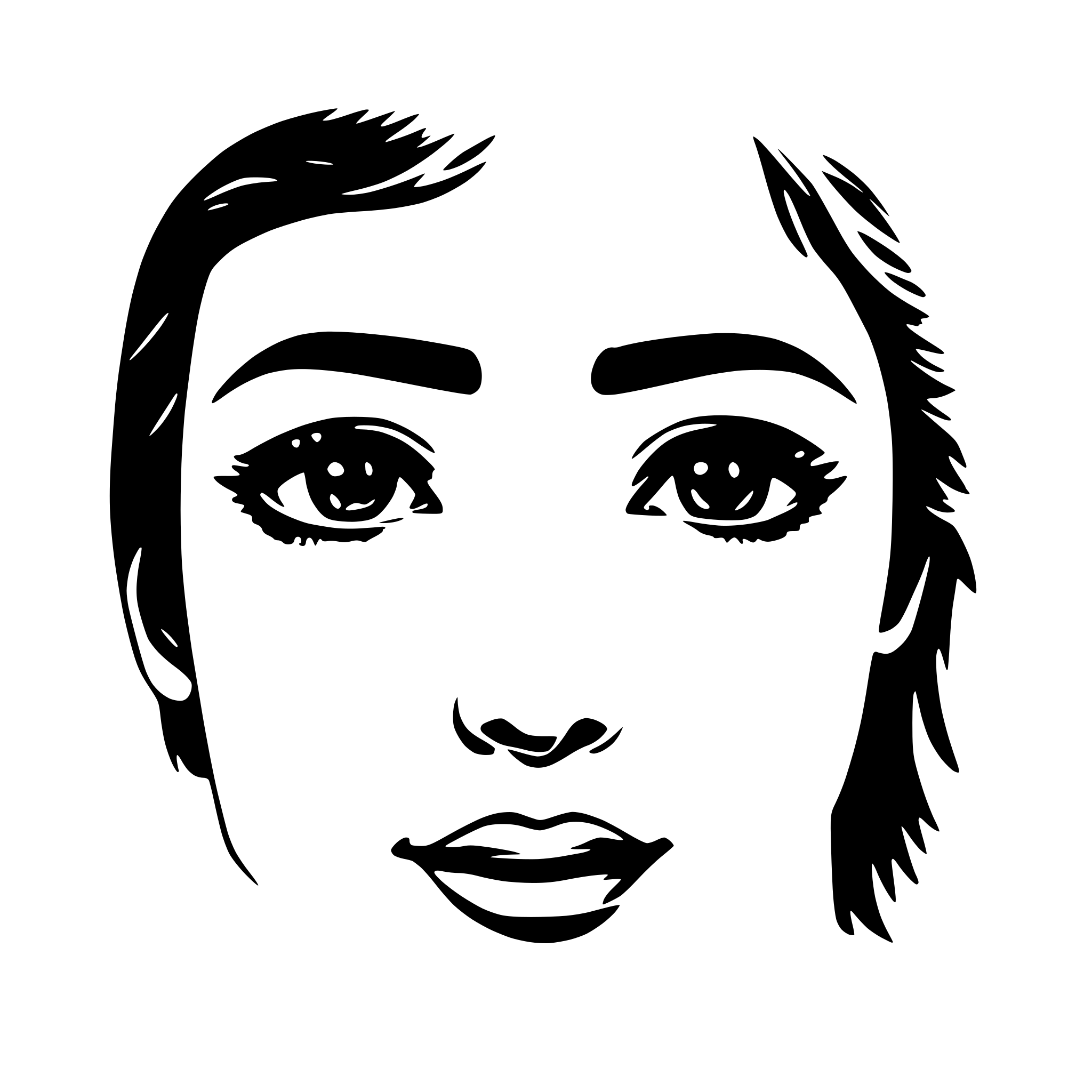 AI-generated SVG of 'simple face liveness scan guildline like eye blink , smile , head turn left ,  right , tilt up down'