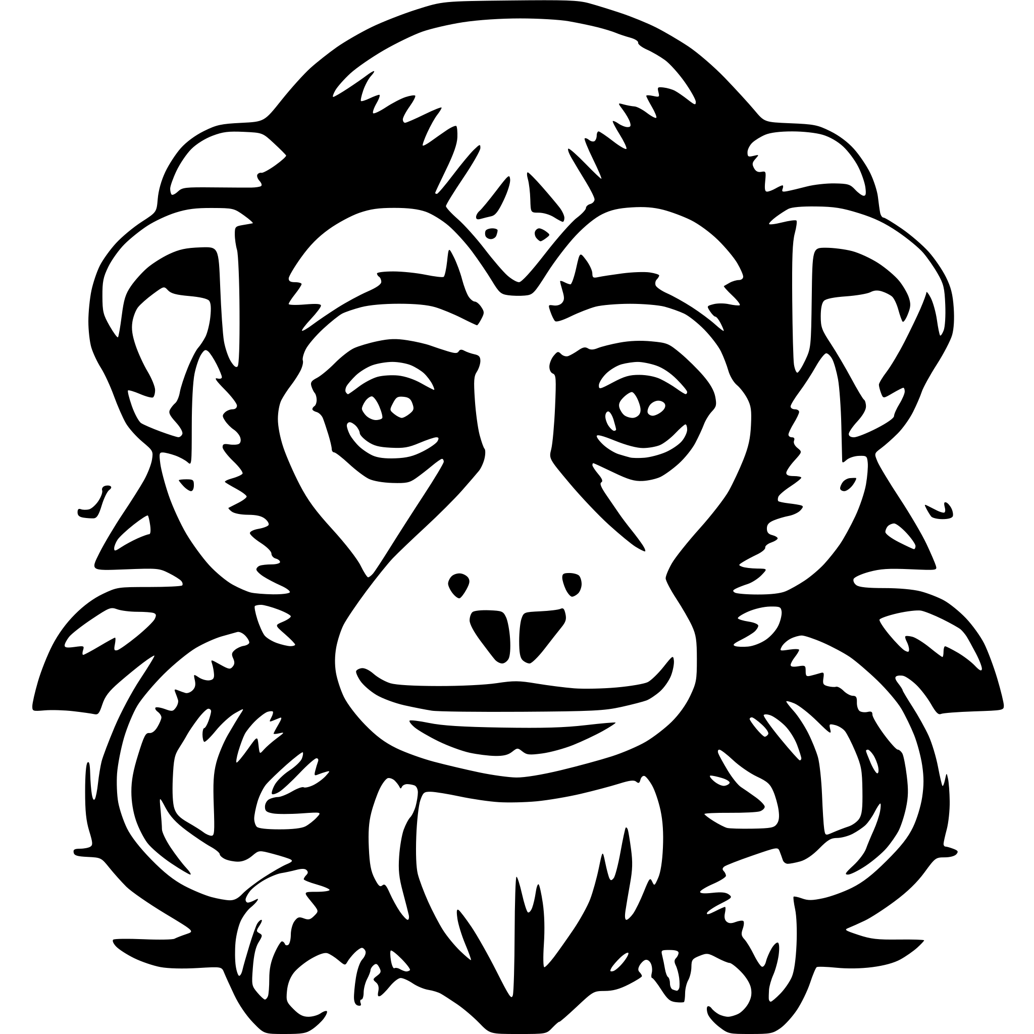 AI-generated SVG of a Three headed monkey