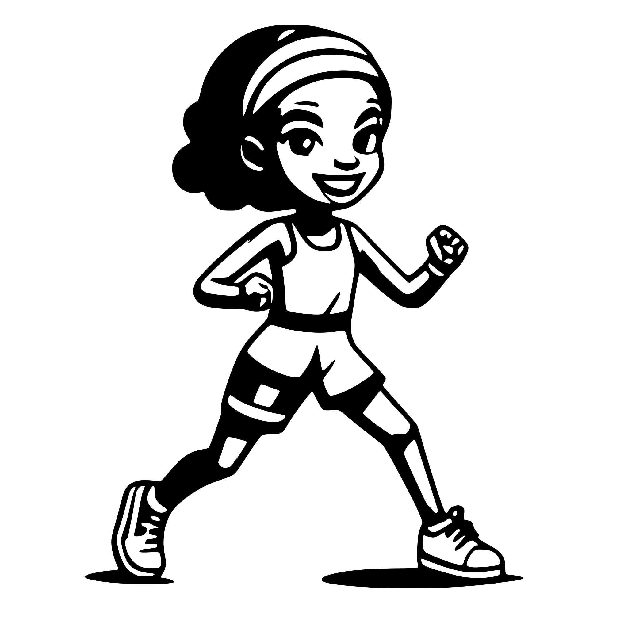 AI-generated SVG of 'african woman aerobic exercise'