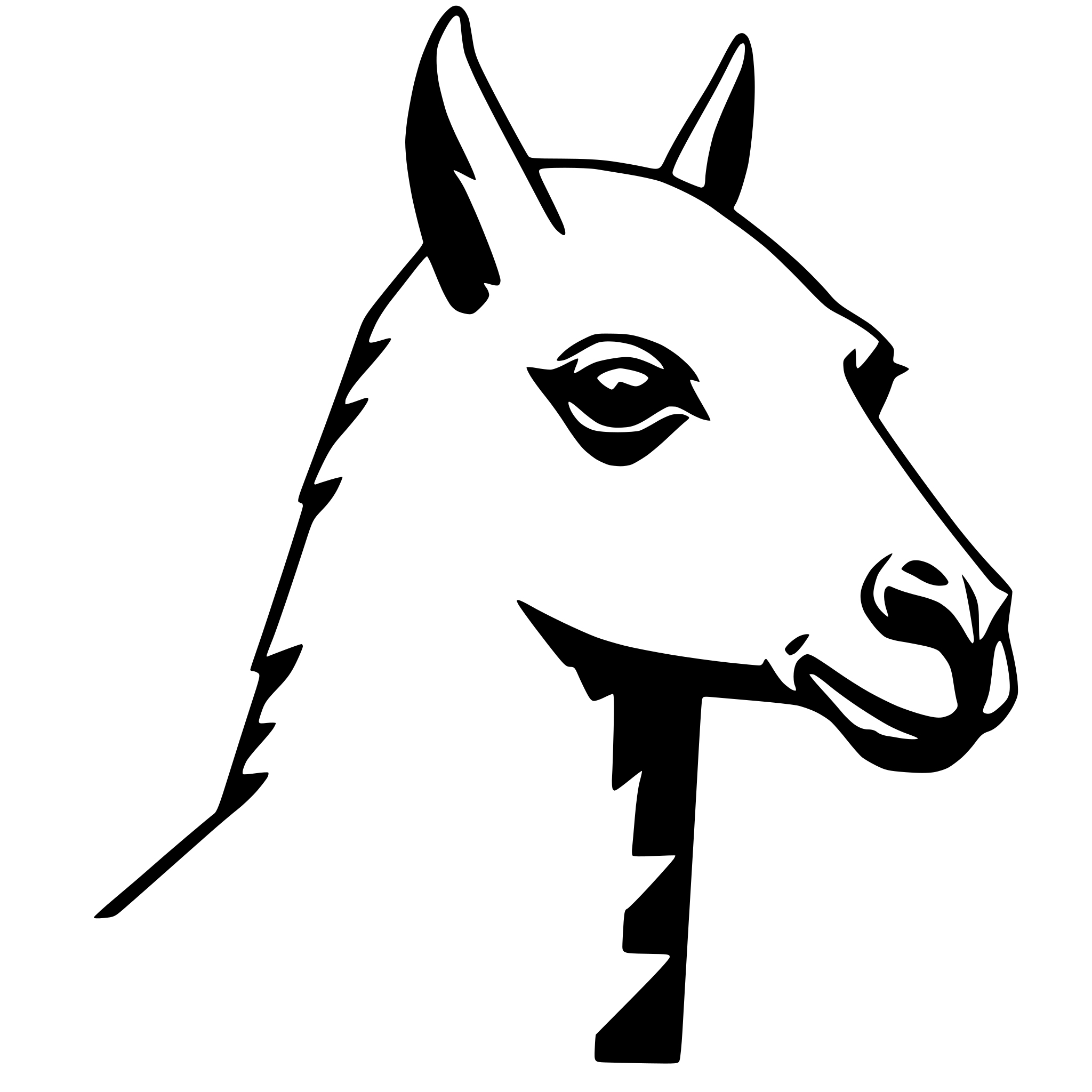 AI-generated SVG of 'low poly lama head'
