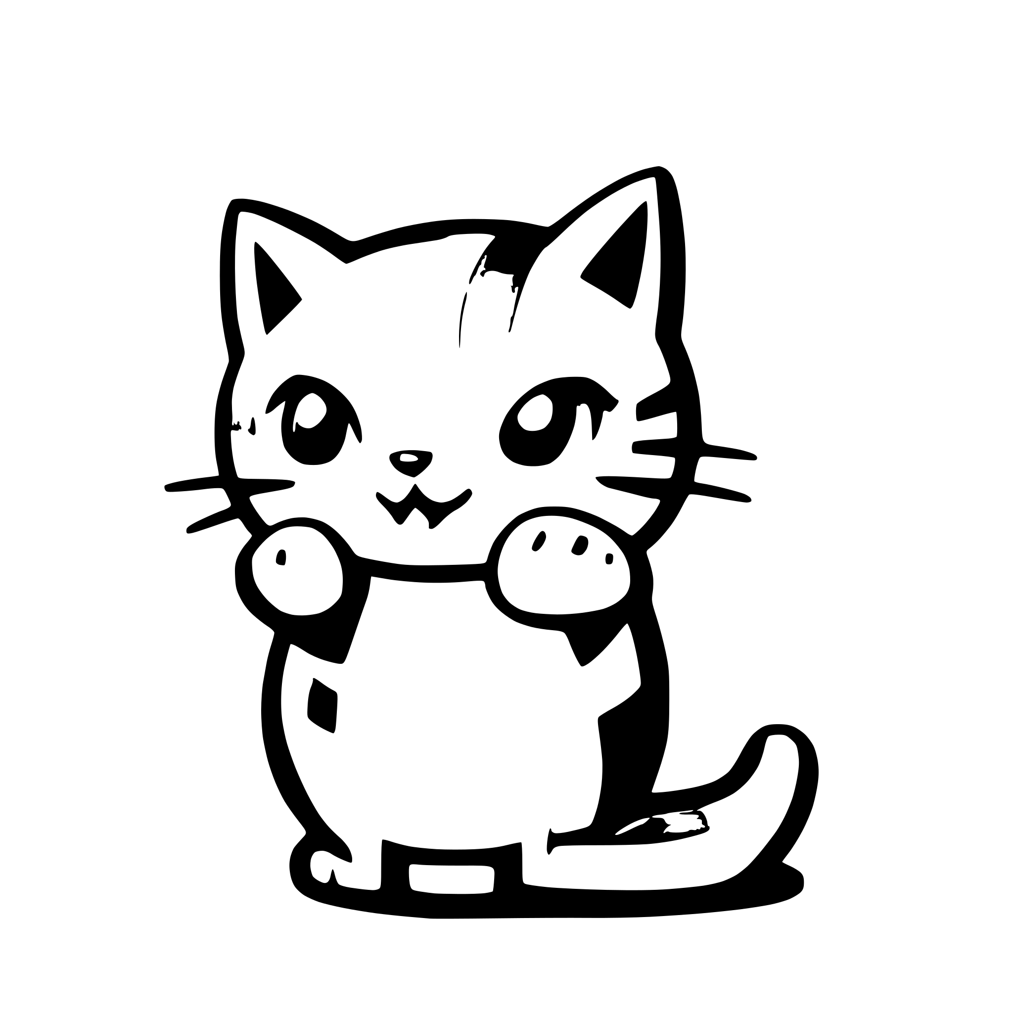 AI-generated SVG of a Cat licking his Paw