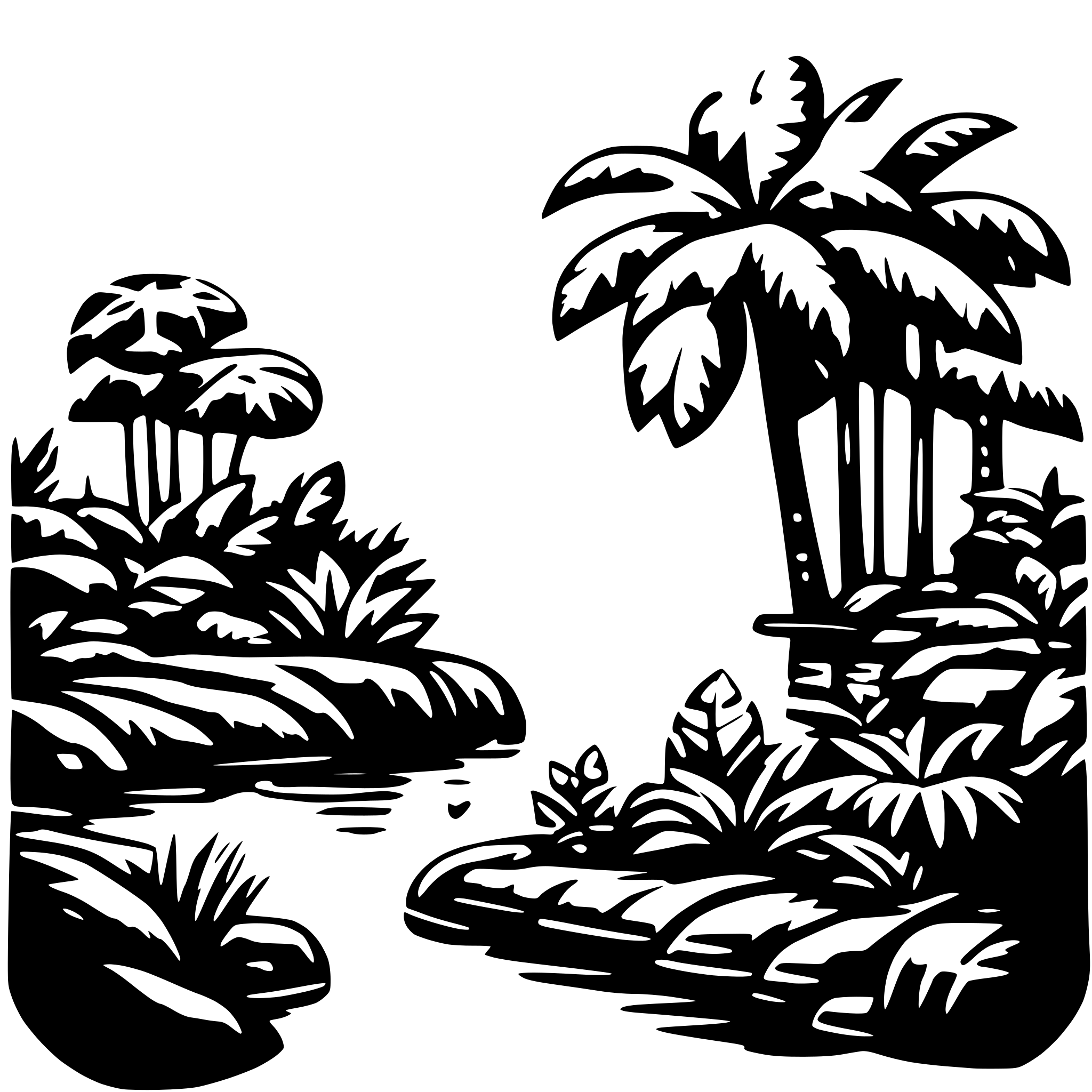 AI-generated SVG of 'jungle water ecosystem'