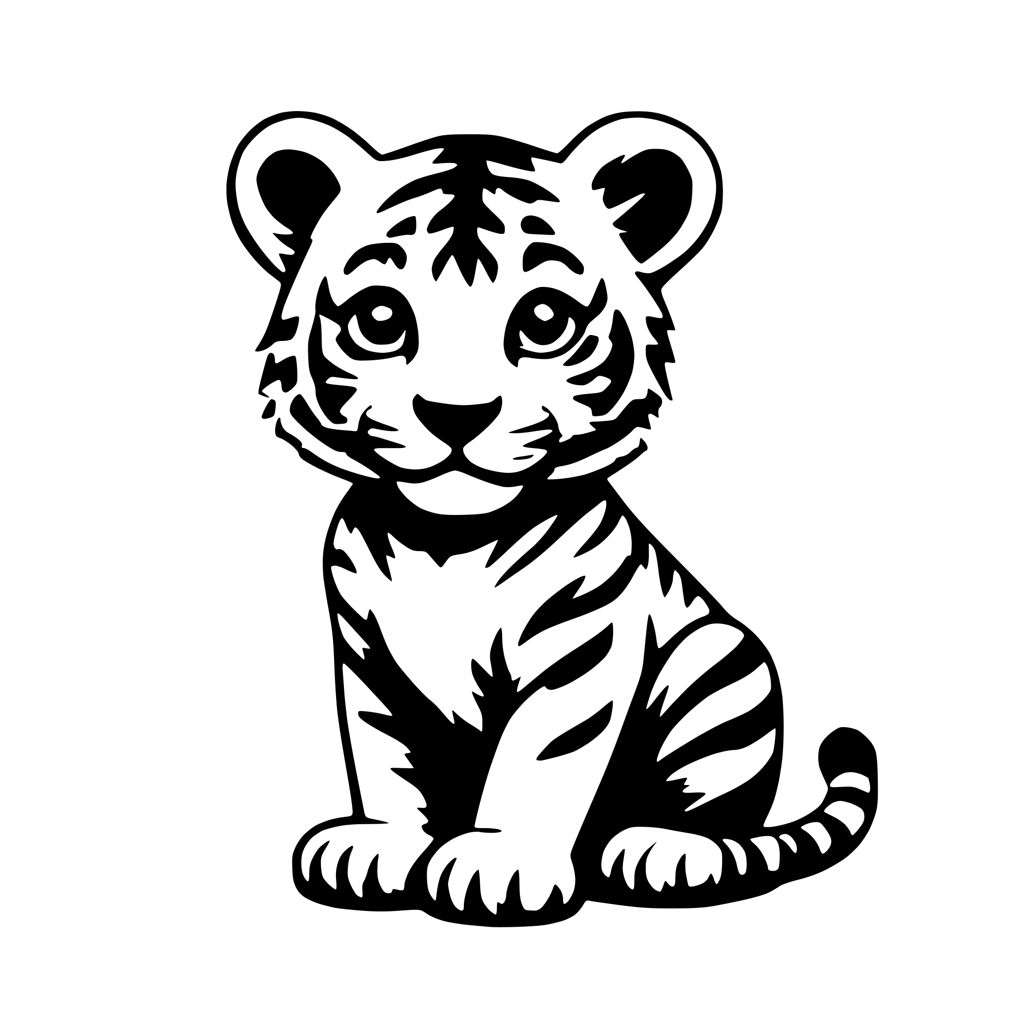 AI-generated SVG of a baby tiger