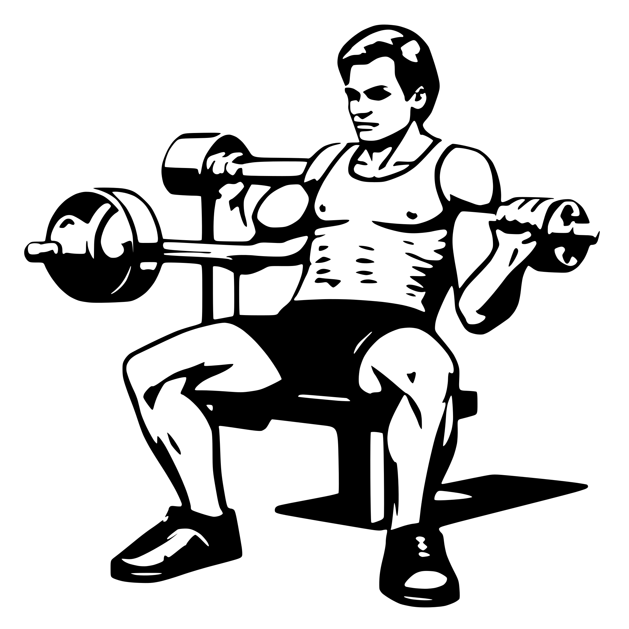 AI-generated SVG of 'man doing a bench press'