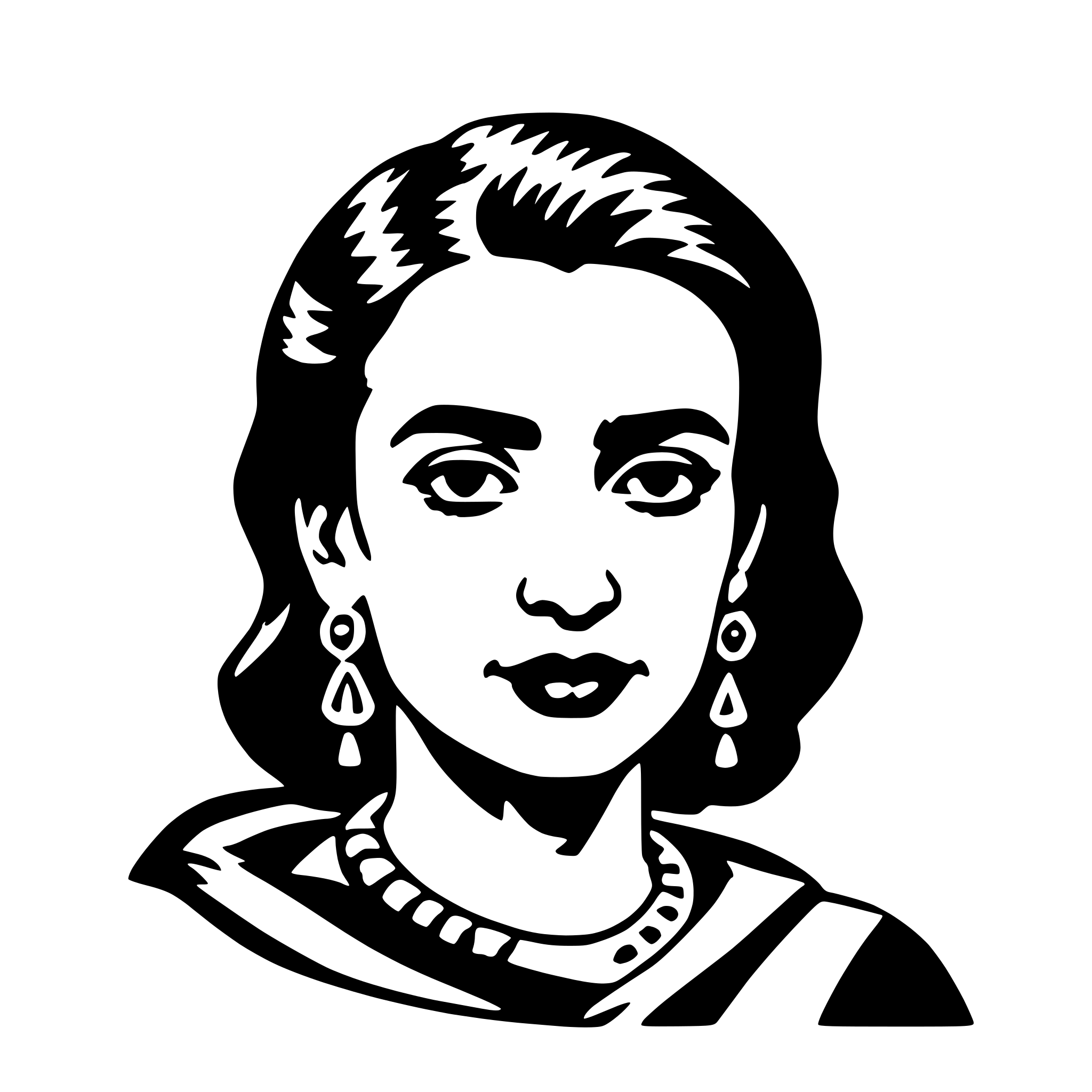 AI-generated SVG of a frida kahlo