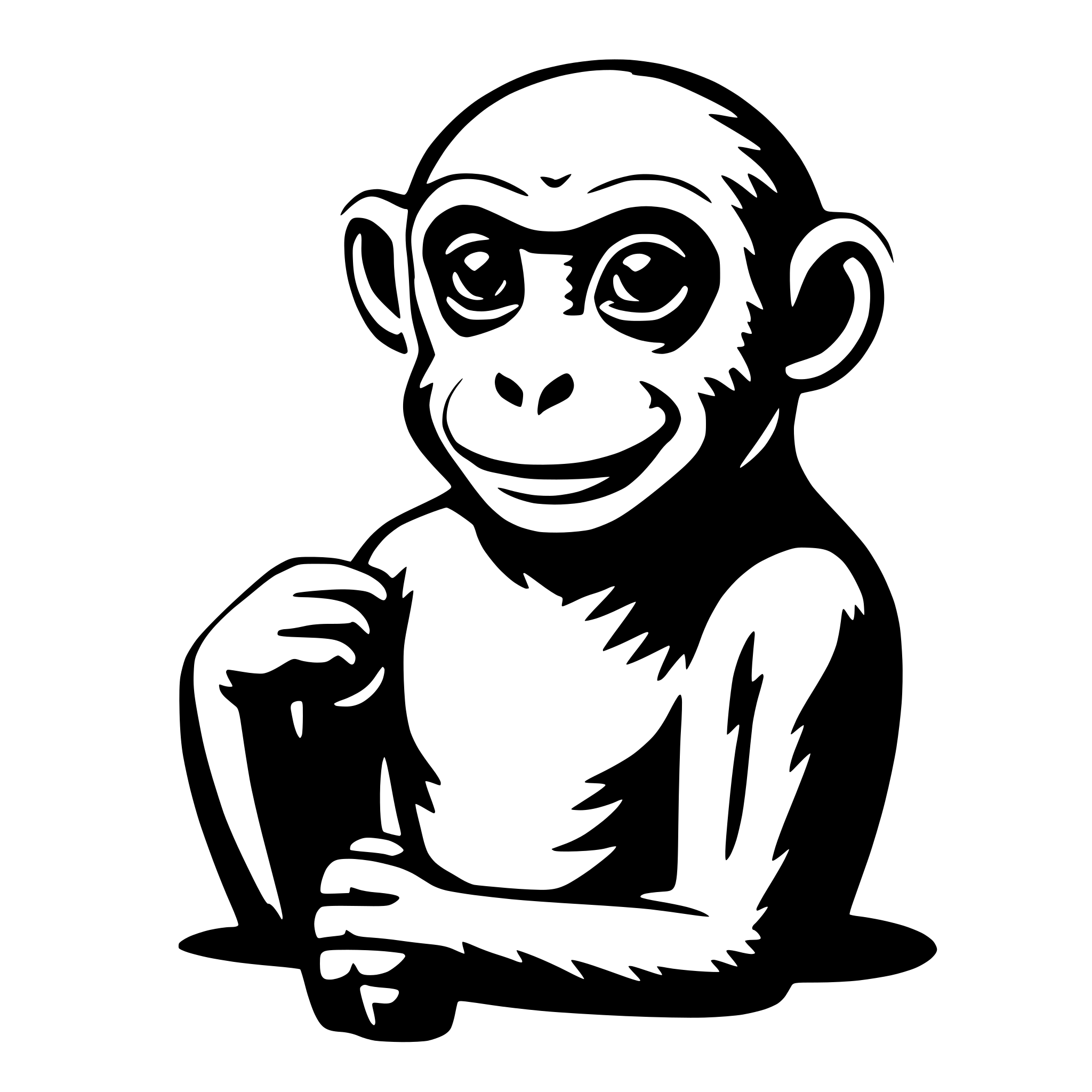 AI-generated SVG of a a monkey