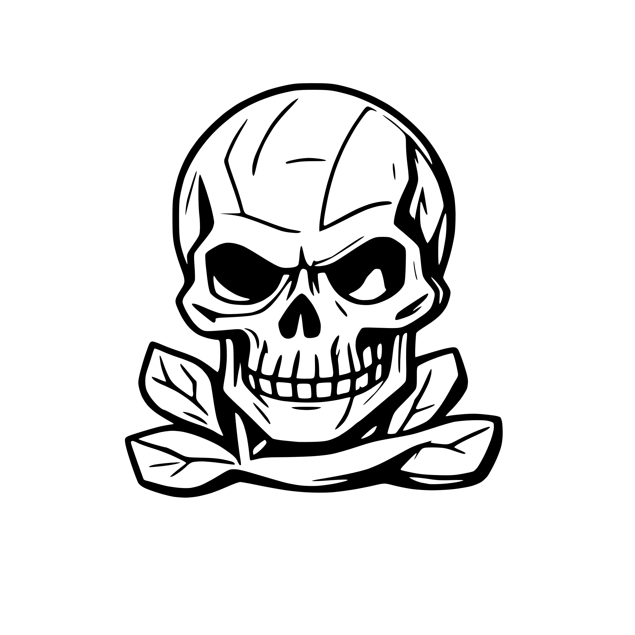 AI-generated SVG of a skull