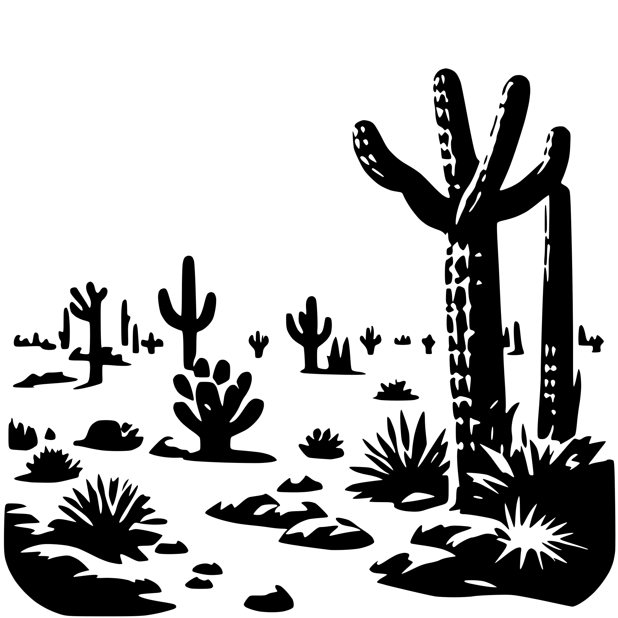 AI-generated SVG of a extreme hot sunny desert ecosystem including sunrise