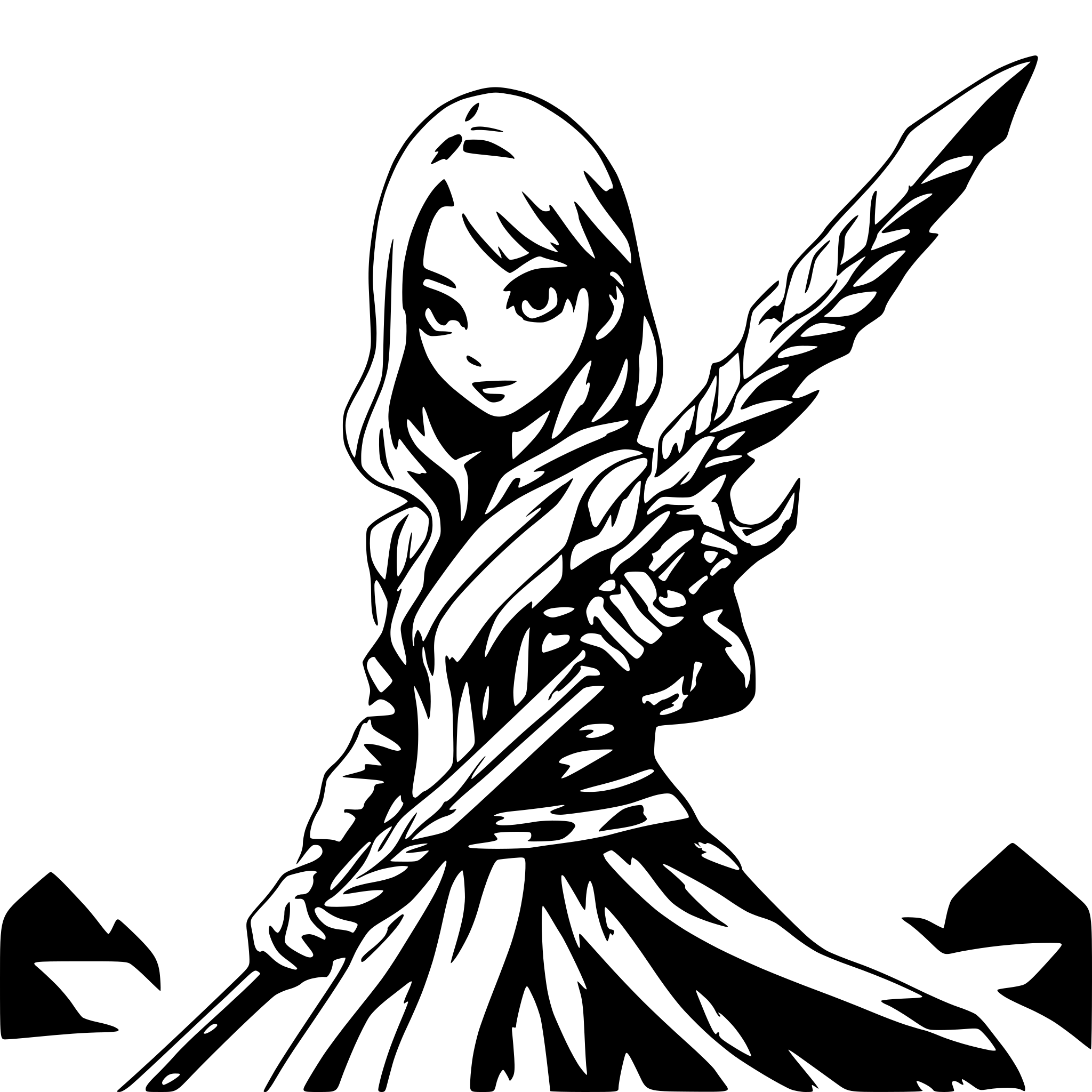 AI-generated SVG of 'fire sword'