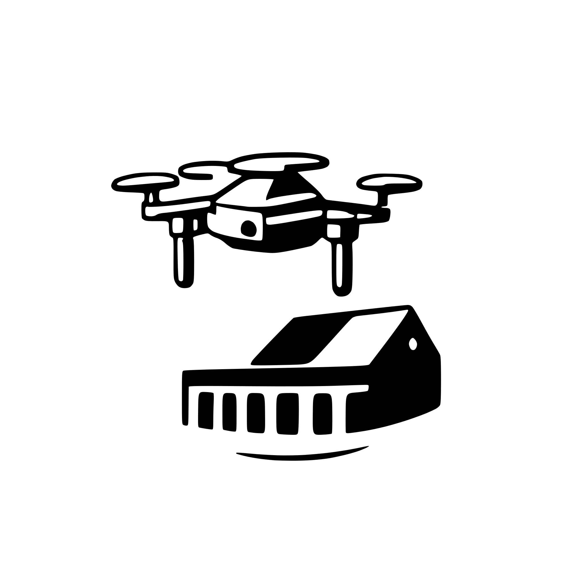 AI-generated SVG of a Generate an icon that is used in a scientific publication that shows a drone for 6G research