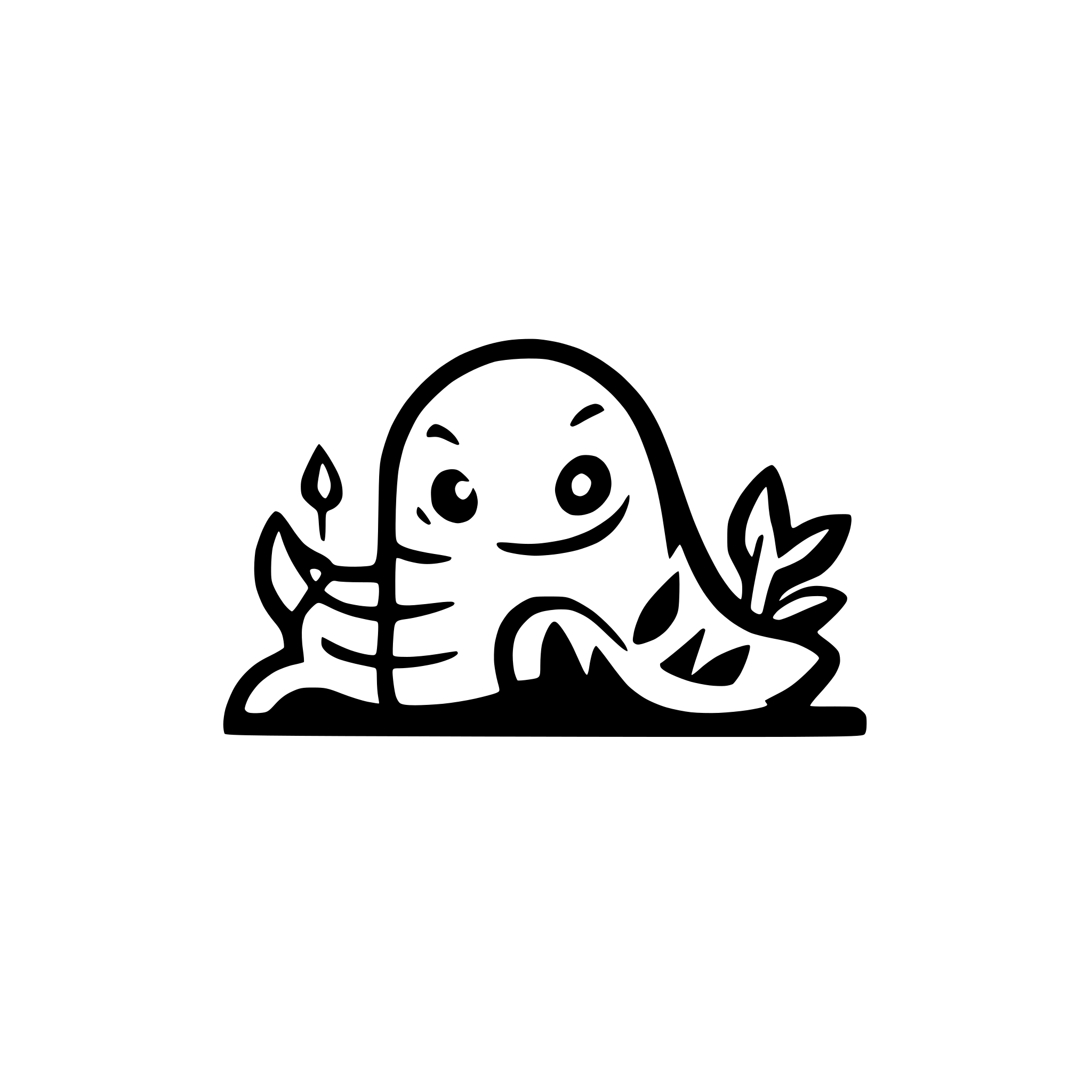 AI-generated SVG of a worm with long sharp teeth