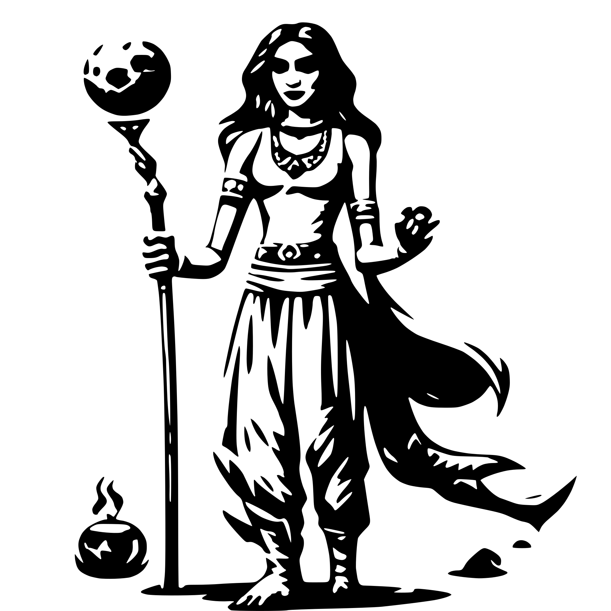 AI-generated SVG of a a beautiful indian sorceress with a staff in one hand and a fiery ball in the other AI-generated SVG of a a beautiful indian sorceress with a staff in one hand and a fiery ball in the other
