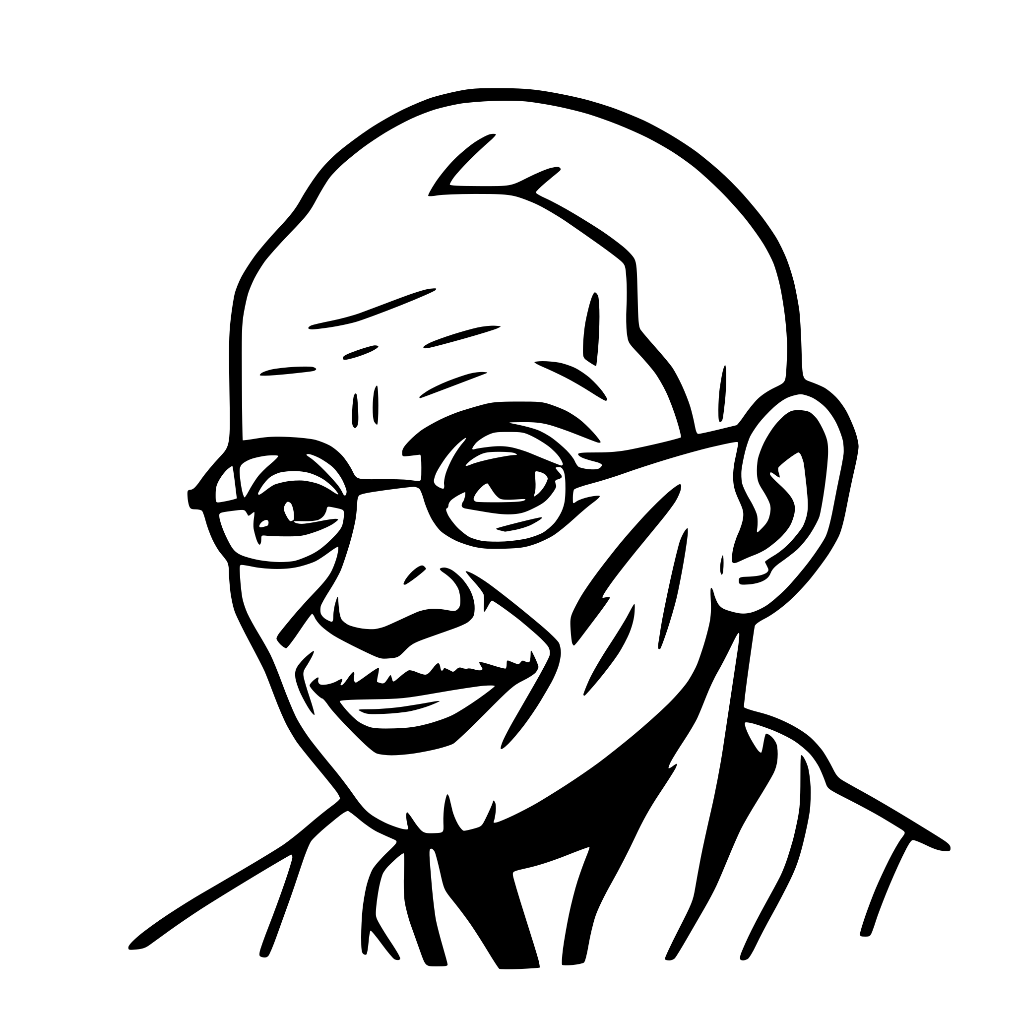 AI-generated SVG of 'Line art Gandhiji'