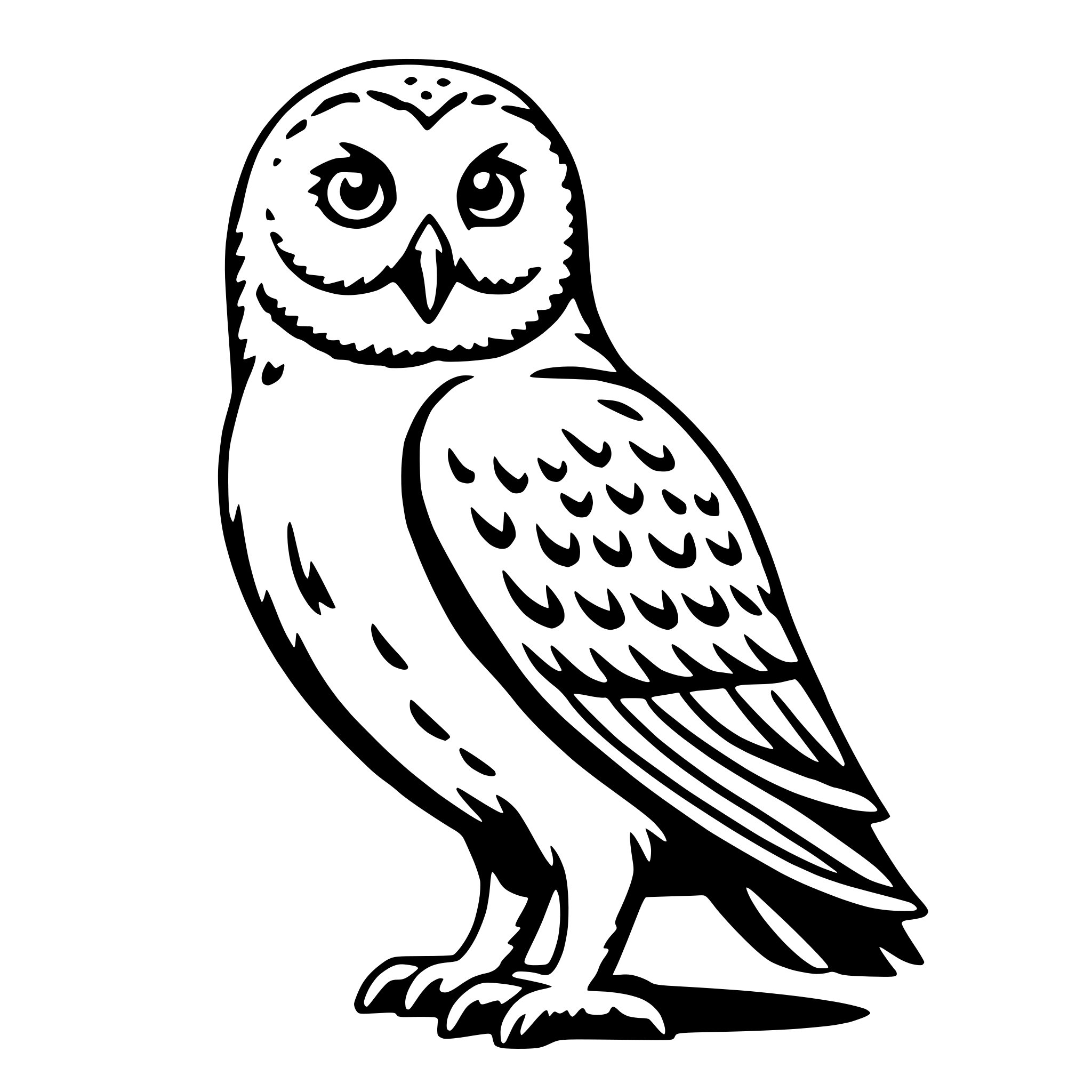 AI-generated SVG of a snowy owl