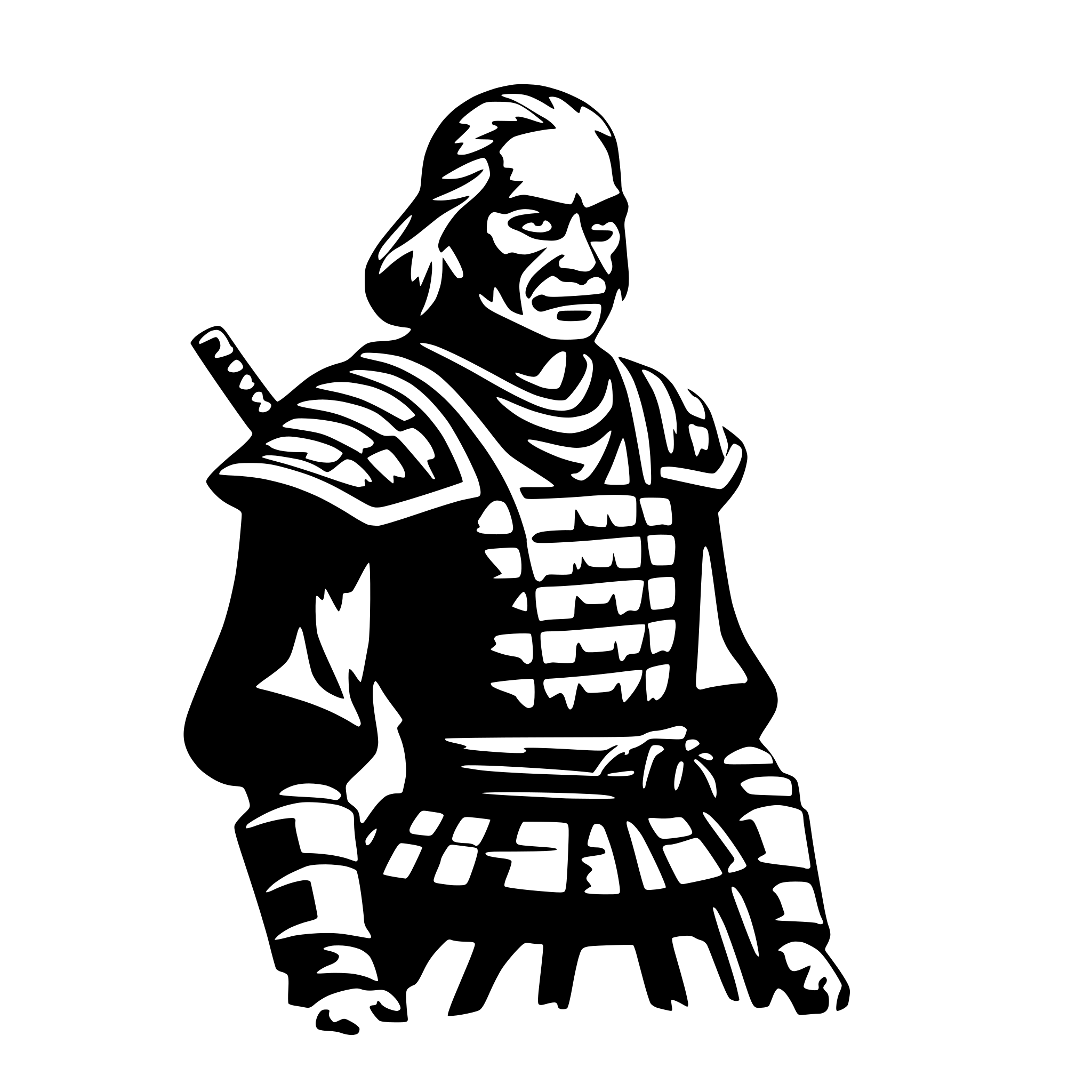AI-generated SVG of a old samurai